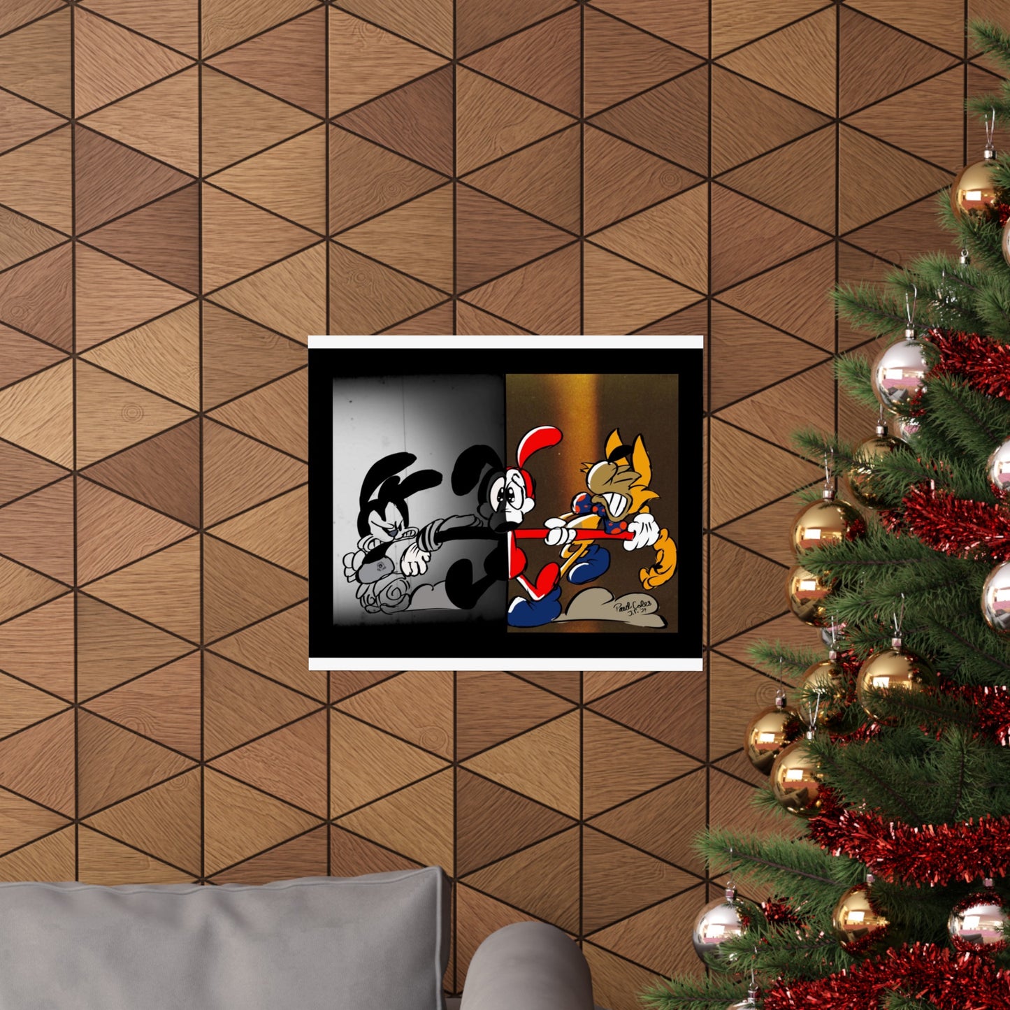 Pick a Side! (Between 2 Worlds) Matte Horizontal Posters