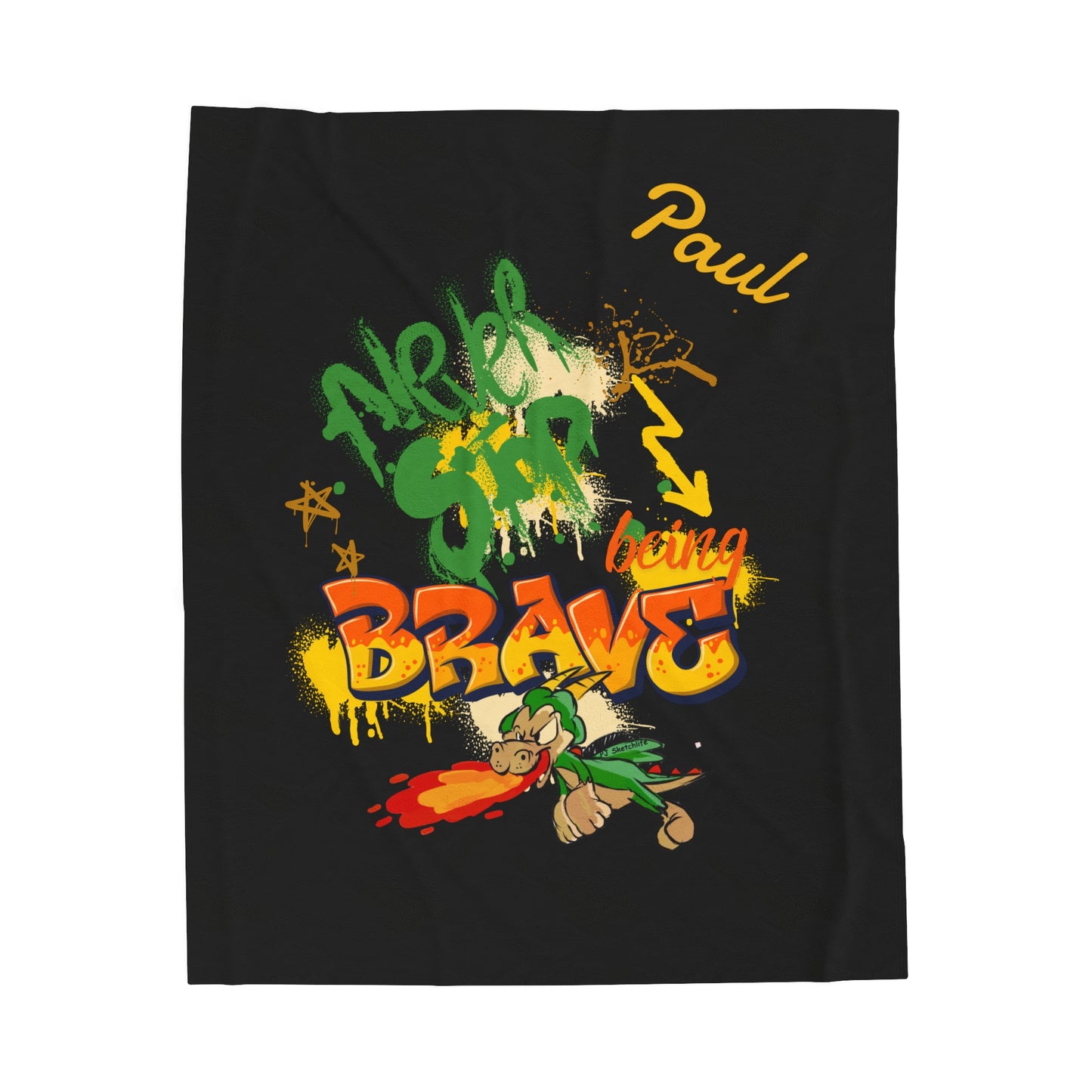Personalized Never Stop Being Brave Velveteen Plush Blanket