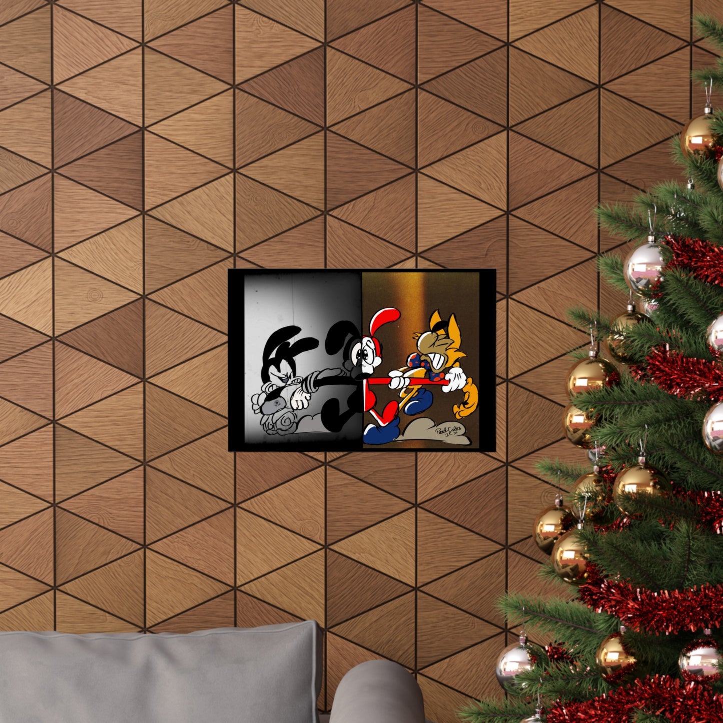 Pick a Side! (Between 2 Worlds) Matte Horizontal Posters