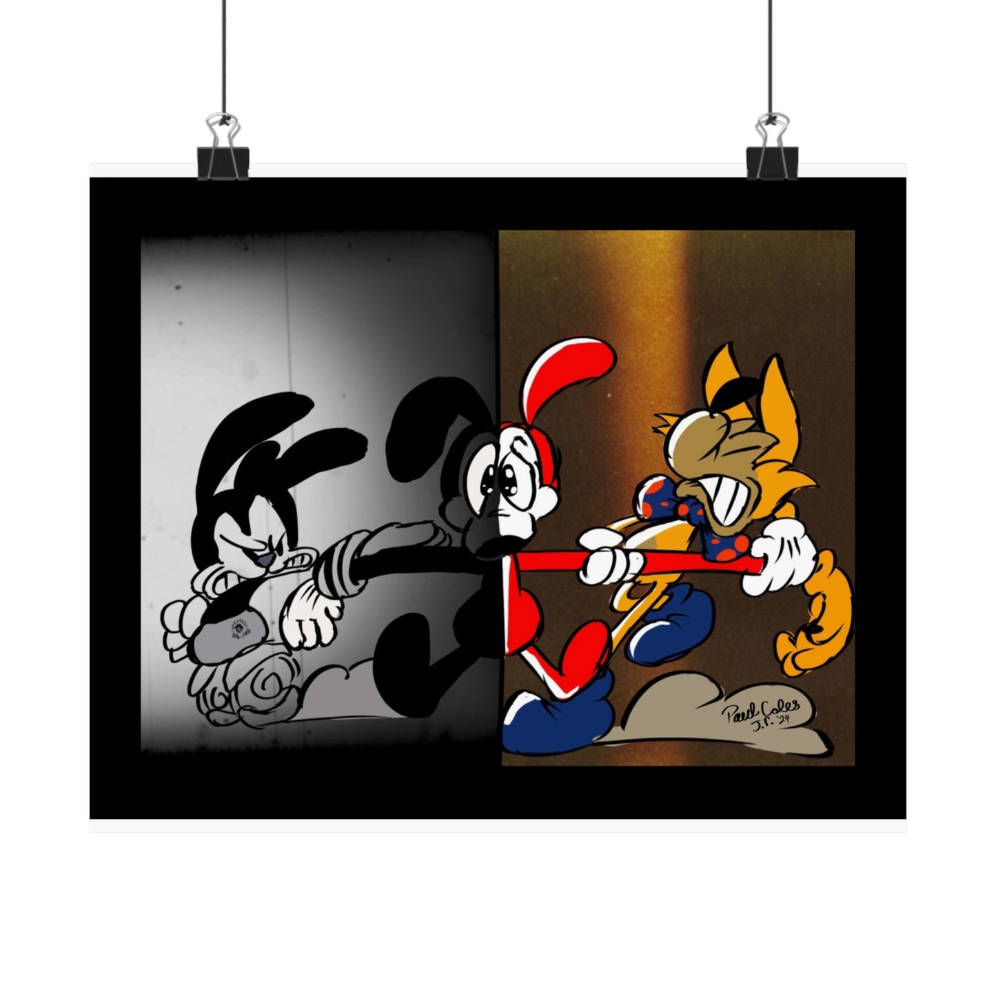 Pick a Side! (Between 2 Worlds) Matte Horizontal Posters