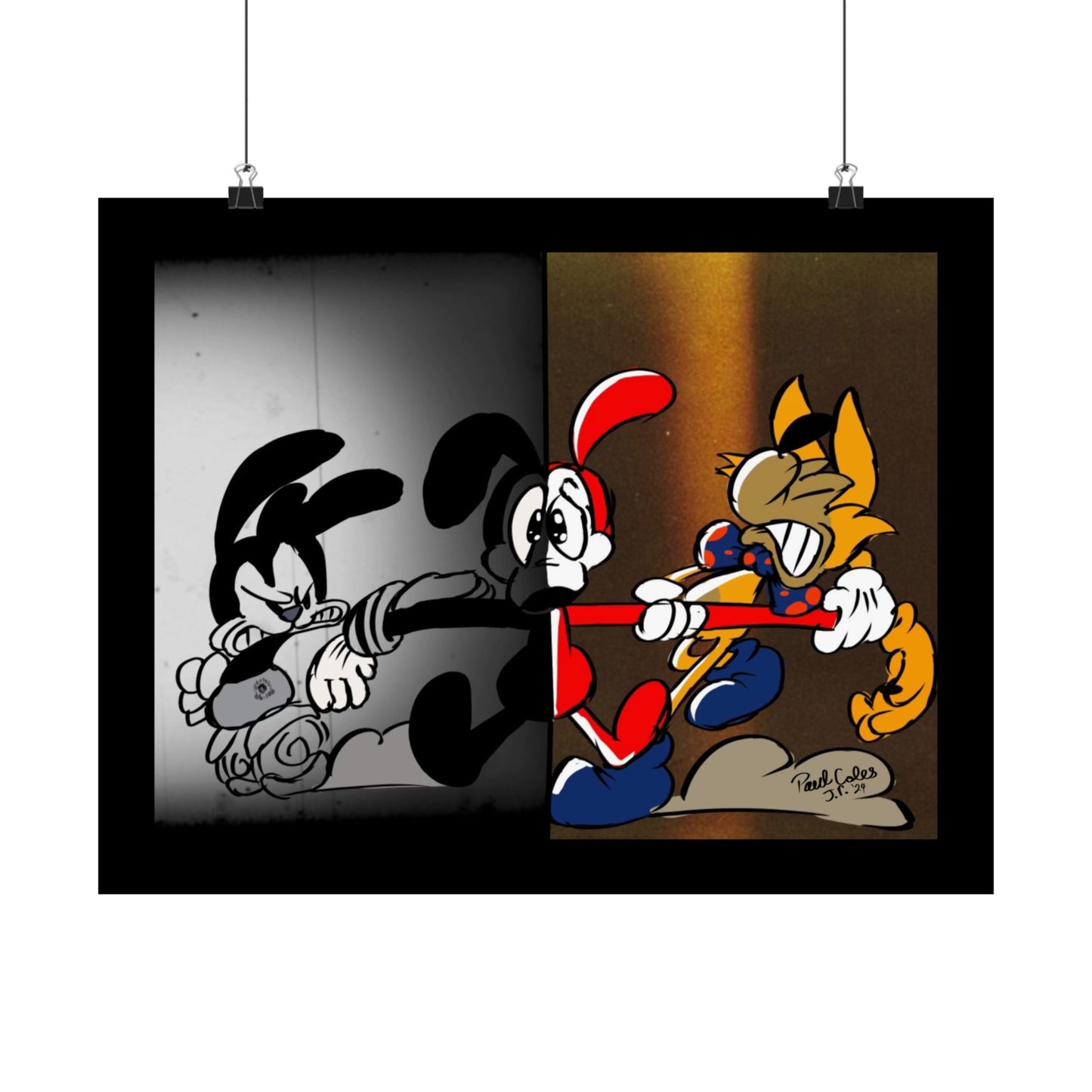 Pick a Side! (Between 2 Worlds) Matte Horizontal Posters