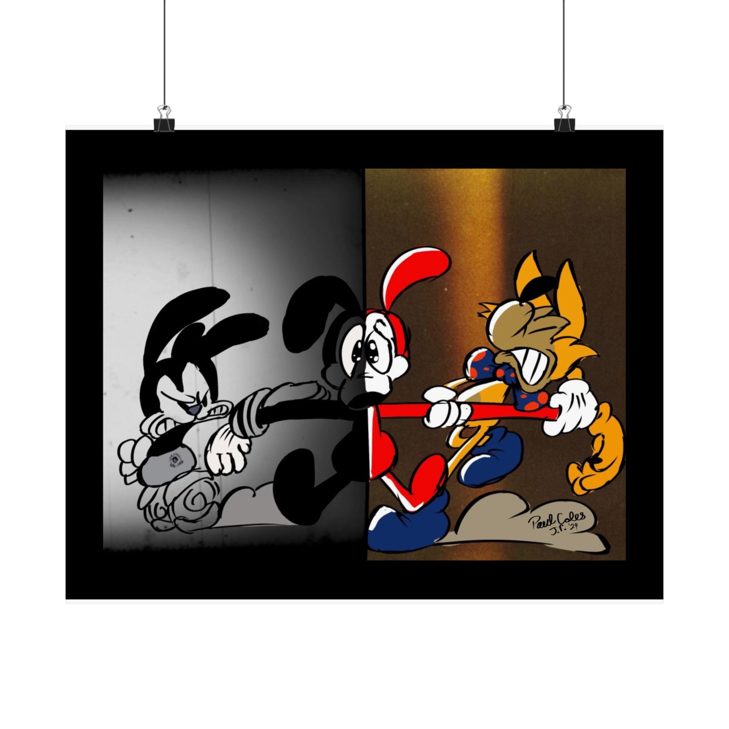 Pick a Side! (Between 2 Worlds) Matte Horizontal Posters
