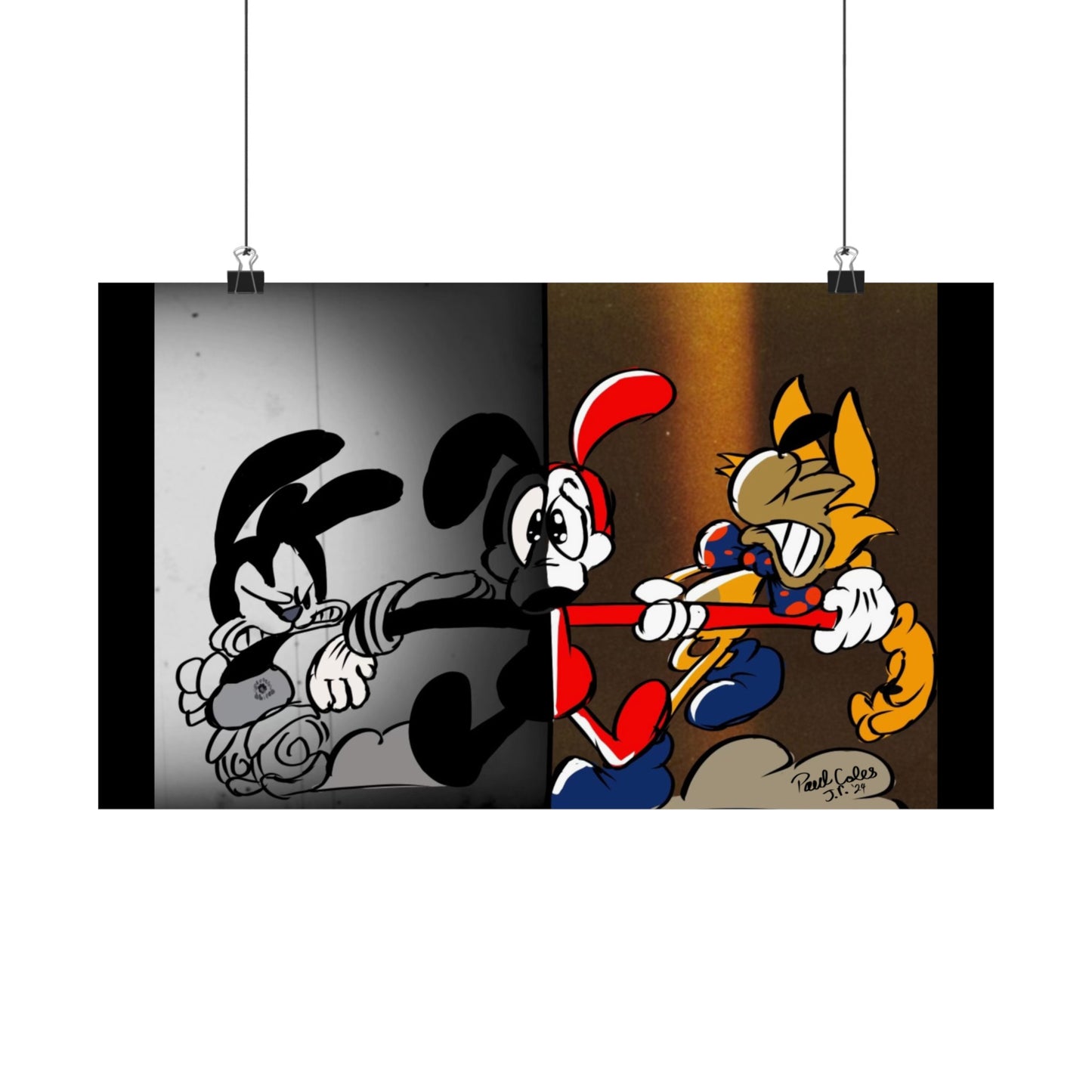 Pick a Side! (Between 2 Worlds) Matte Horizontal Posters