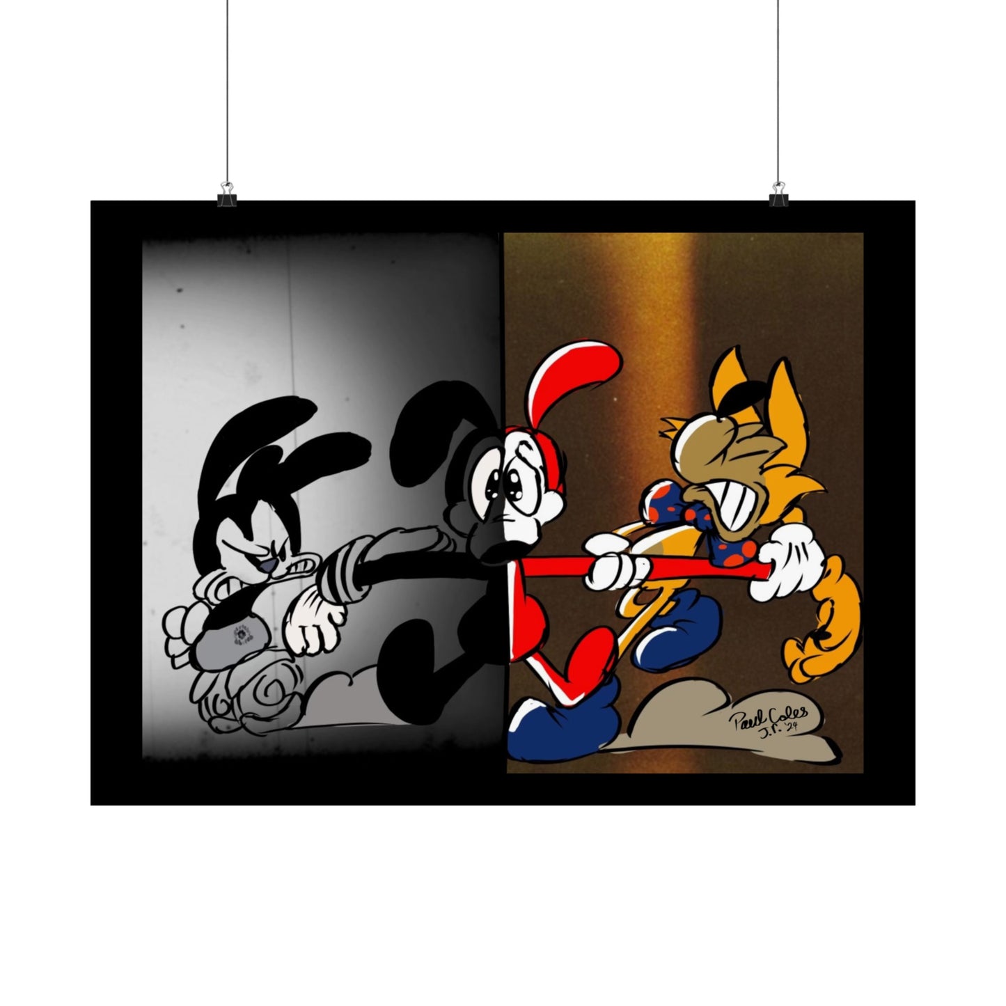 Pick a Side! (Between 2 Worlds) Matte Horizontal Posters