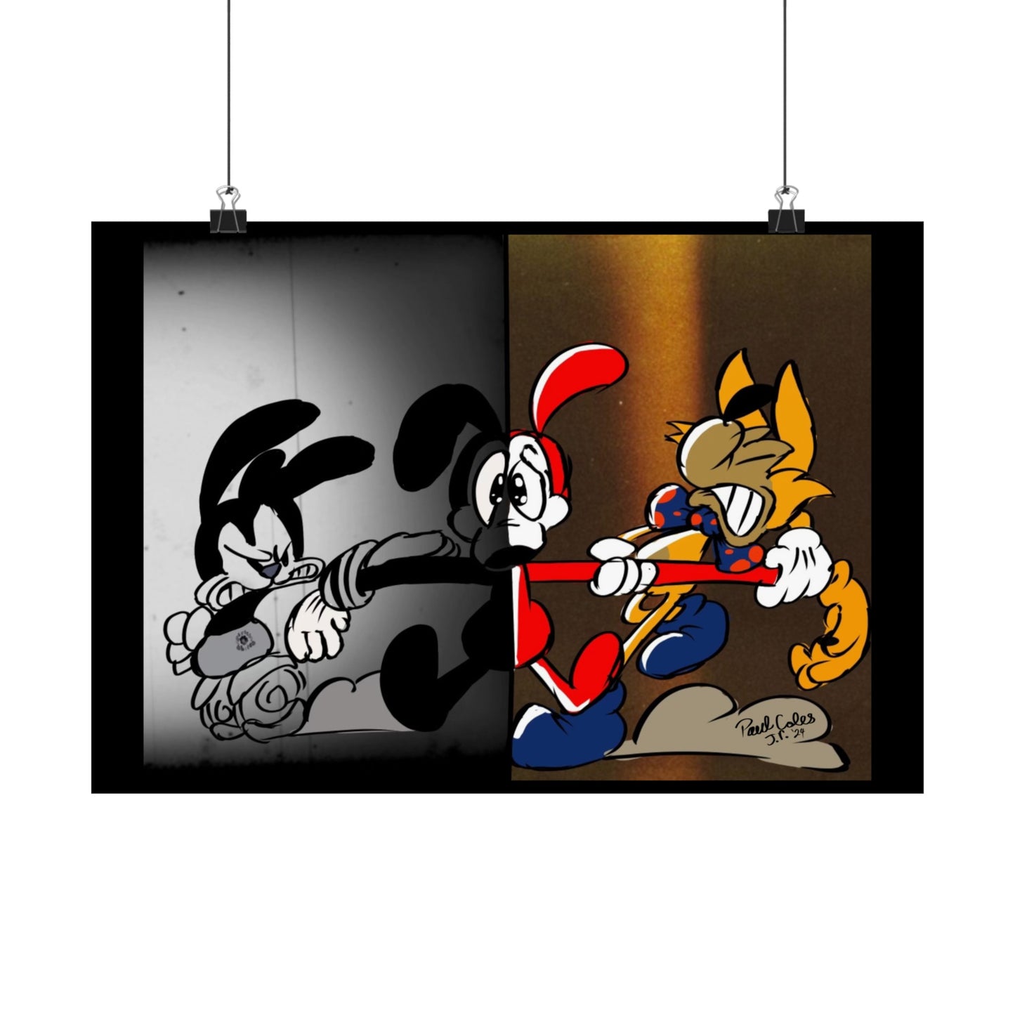 Pick a Side! (Between 2 Worlds) Matte Horizontal Posters