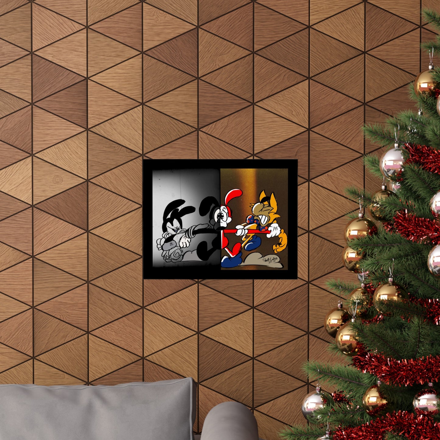 Pick a Side! (Between 2 Worlds) Matte Horizontal Posters