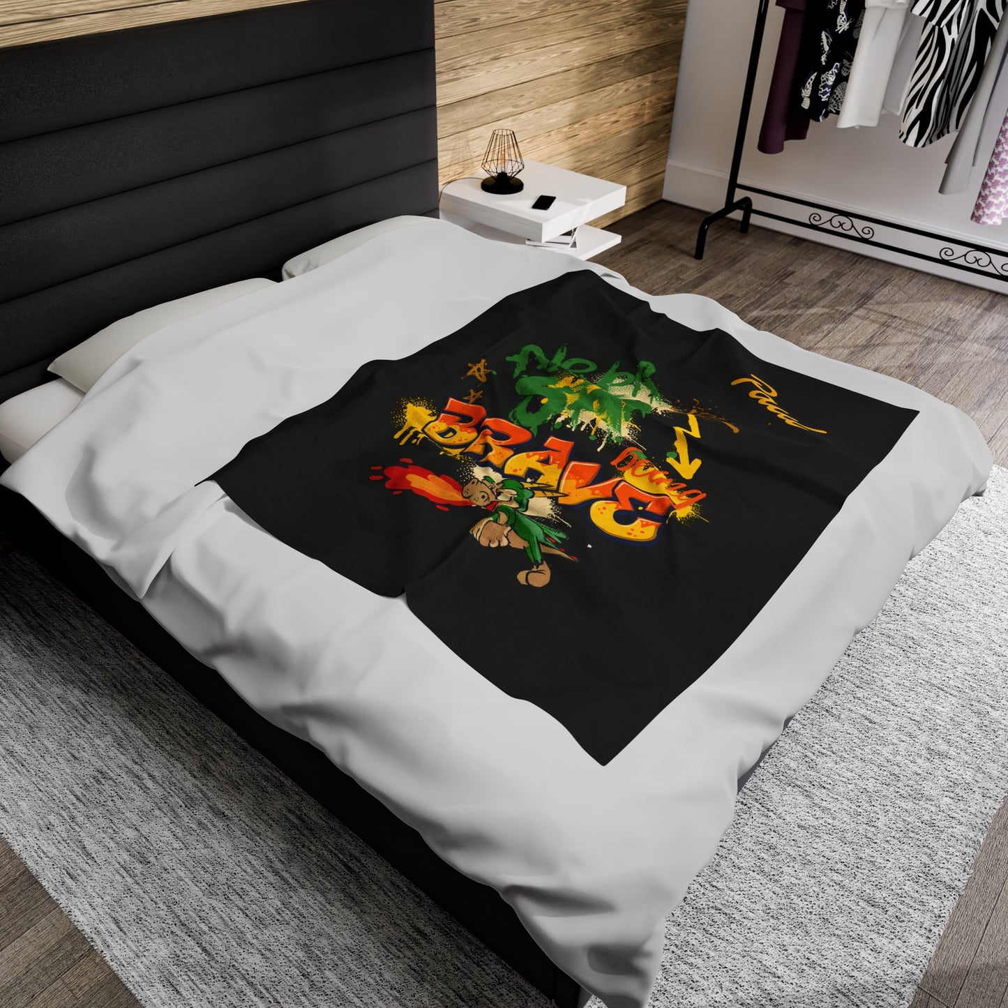 Personalized Never Stop Being Brave Velveteen Plush Blanket
