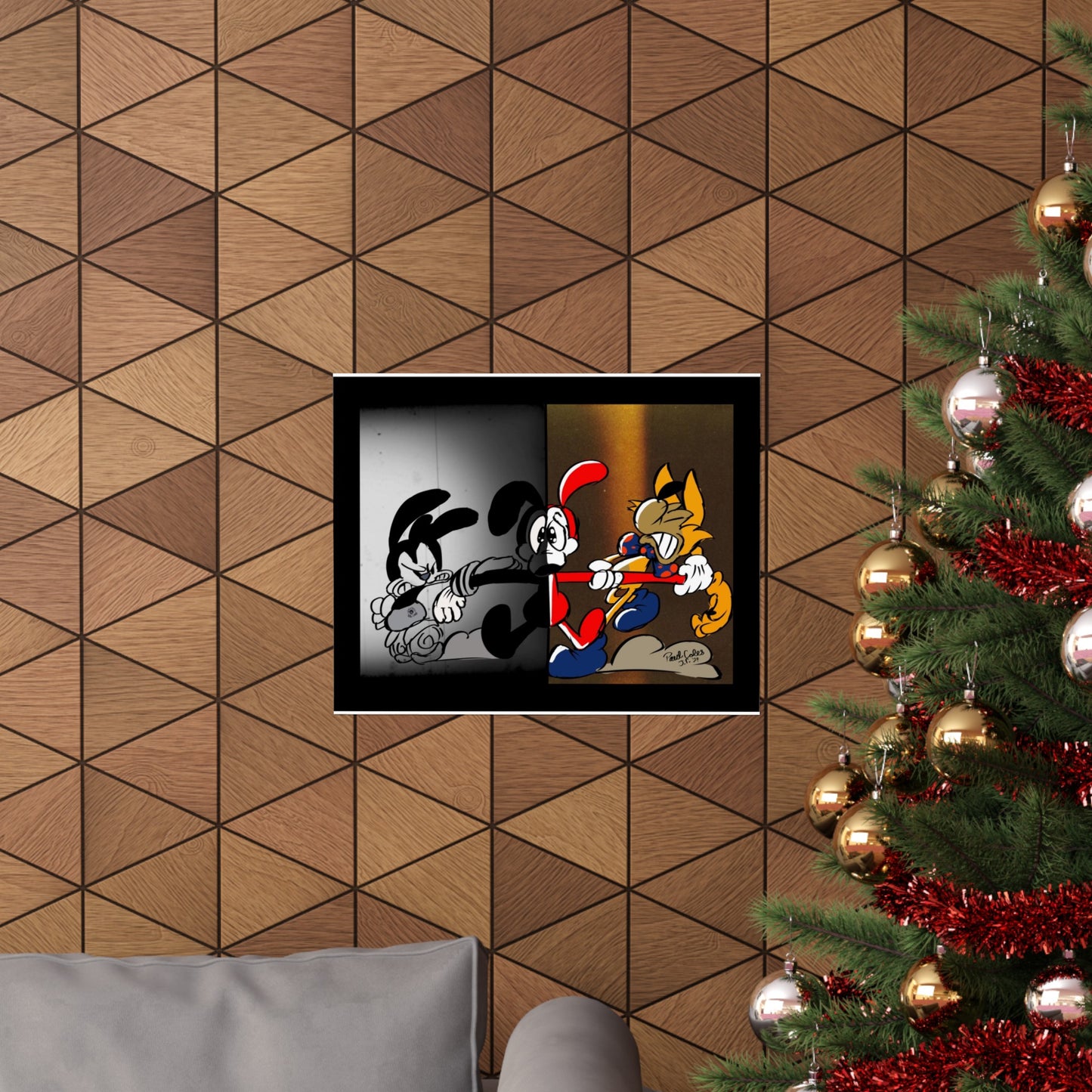Pick a Side! (Between 2 Worlds) Matte Horizontal Posters