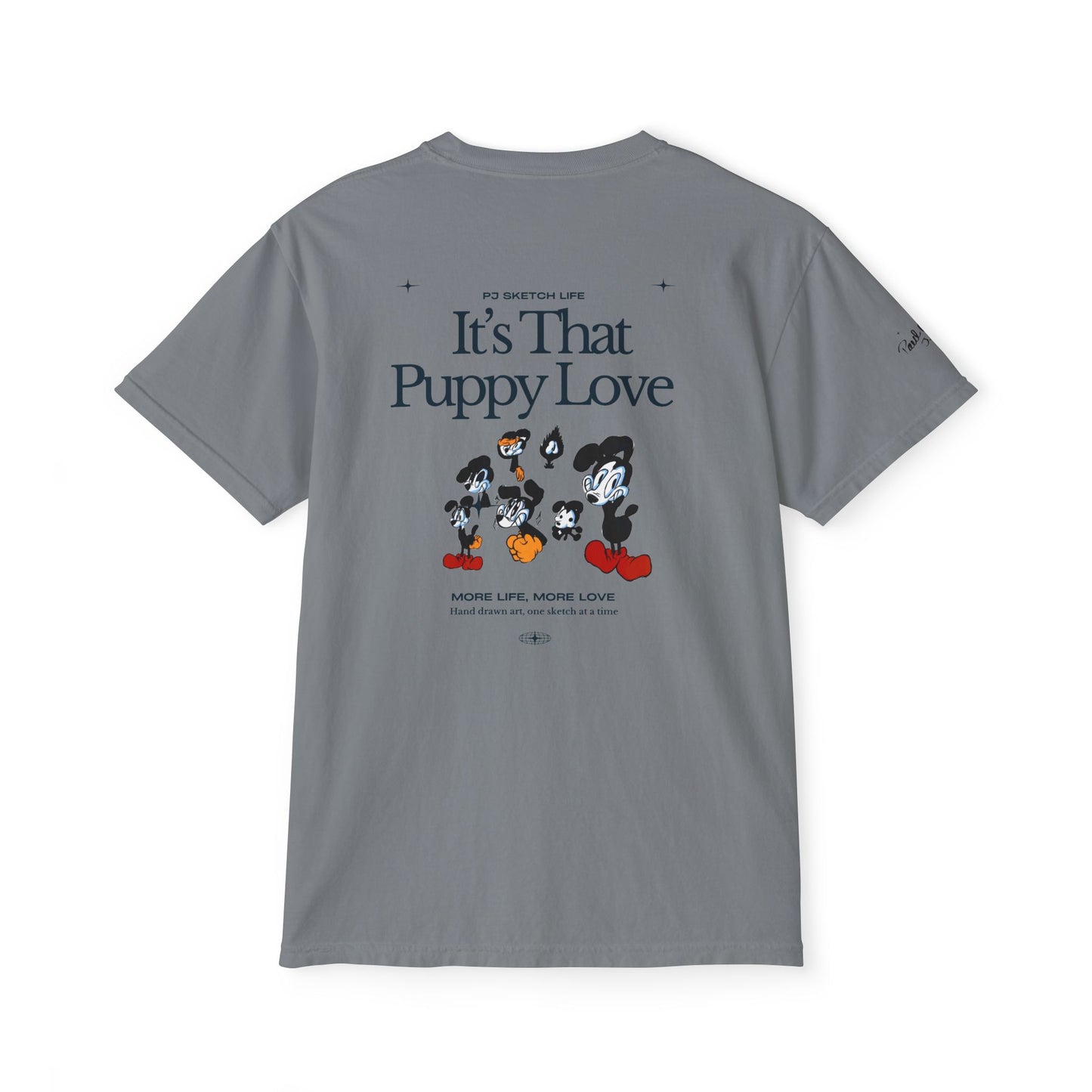 "It's that Puppy Love" Pocket /Signature Unisex Garment-Dyed Pocket T-Shirt