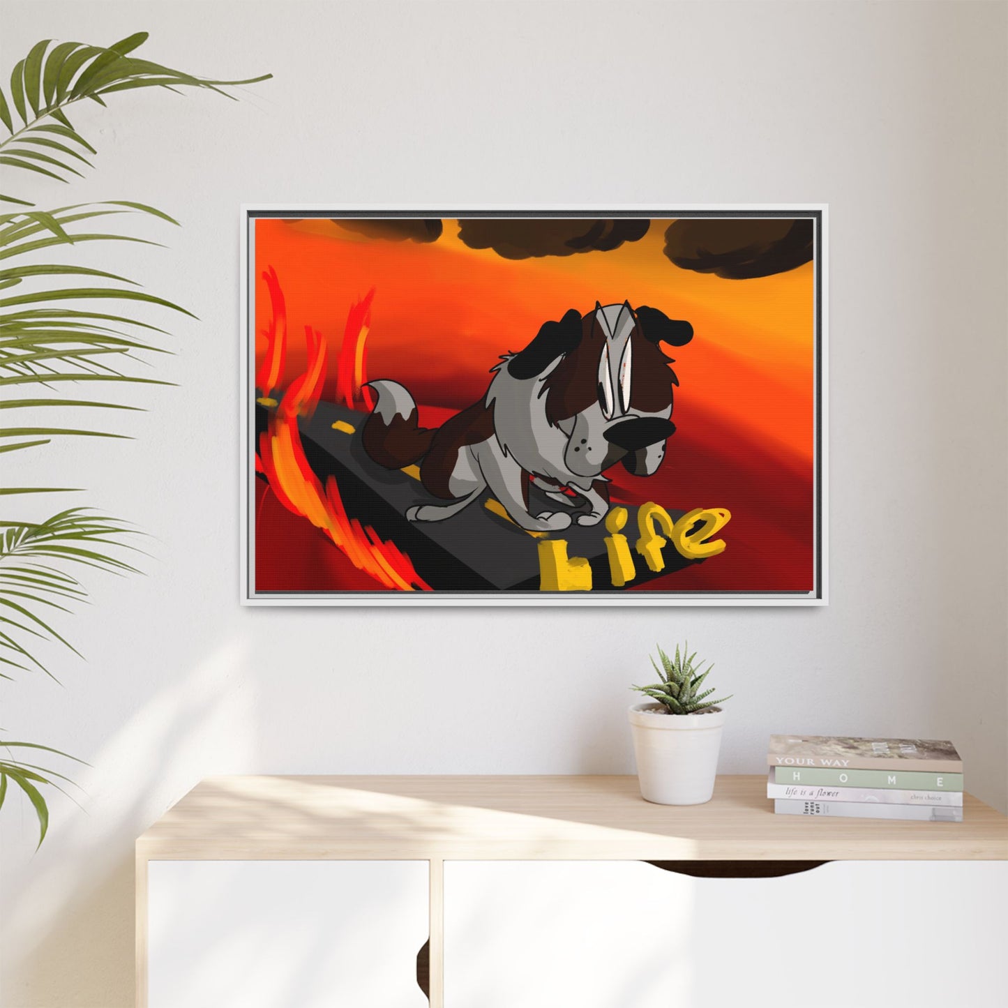 Life Matte Framed Canvas — Colorful 'Life' Pop Art Wall Decor