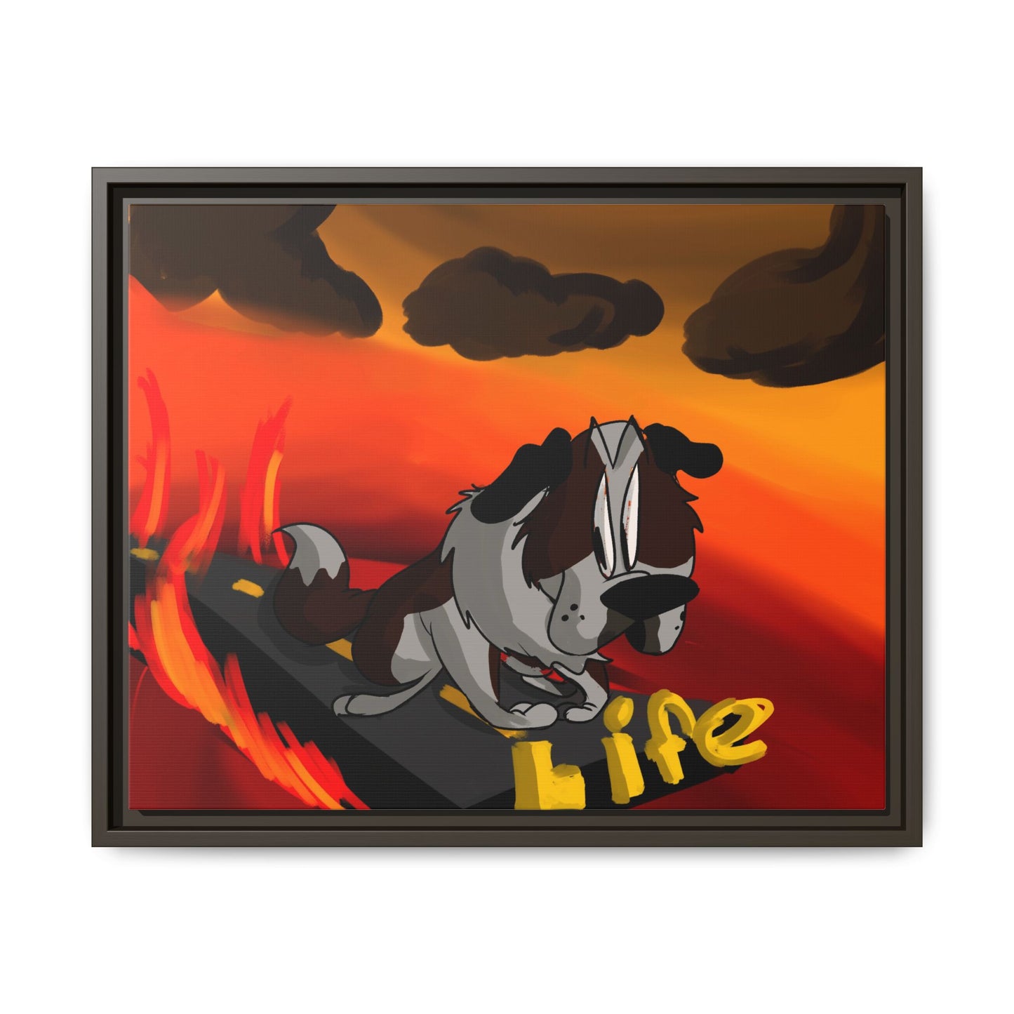 Life Matte Framed Canvas — Colorful 'Life' Pop Art Wall Decor