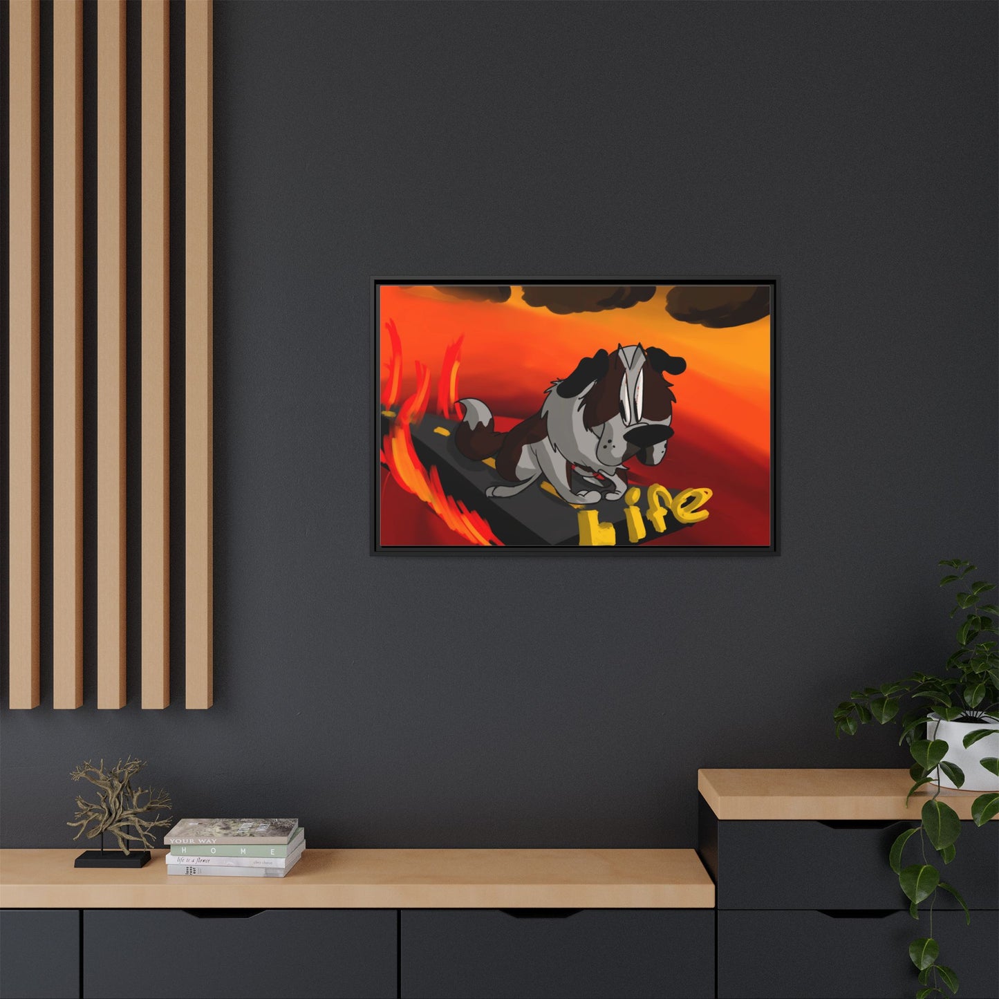 Life Matte Framed Canvas — Colorful 'Life' Pop Art Wall Decor