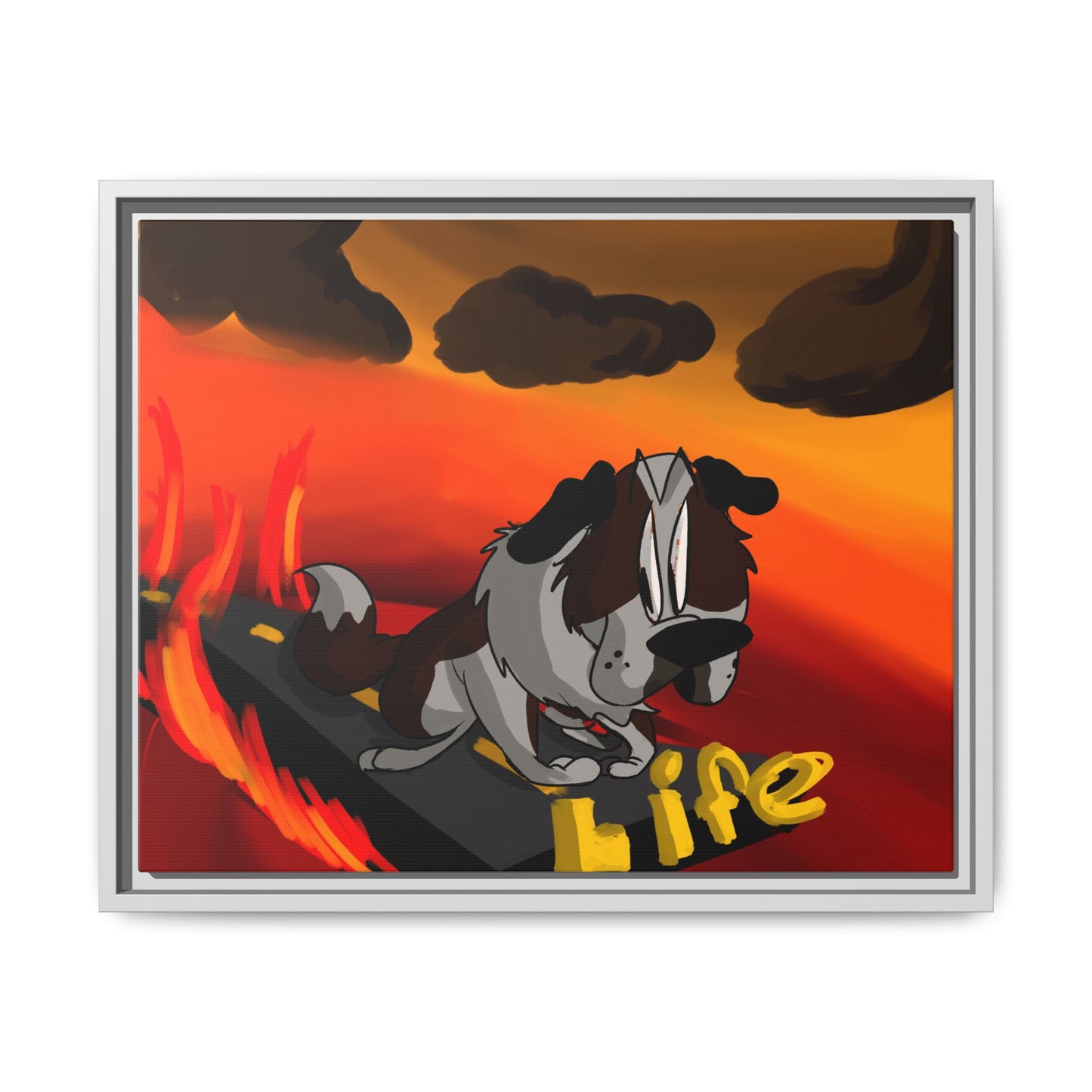 Life Matte Framed Canvas — Colorful 'Life' Pop Art Wall Decor