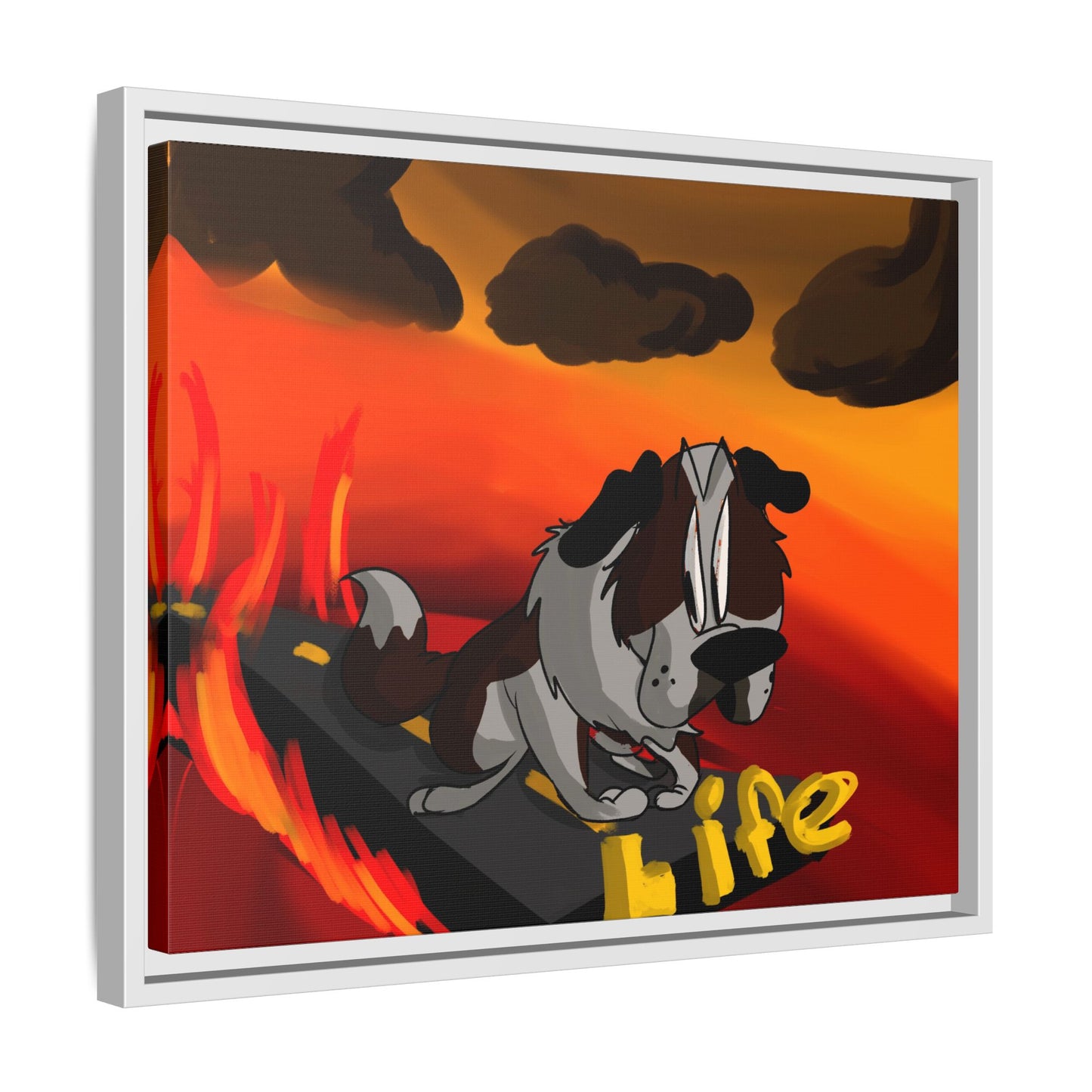 Life Matte Framed Canvas — Colorful 'Life' Pop Art Wall Decor