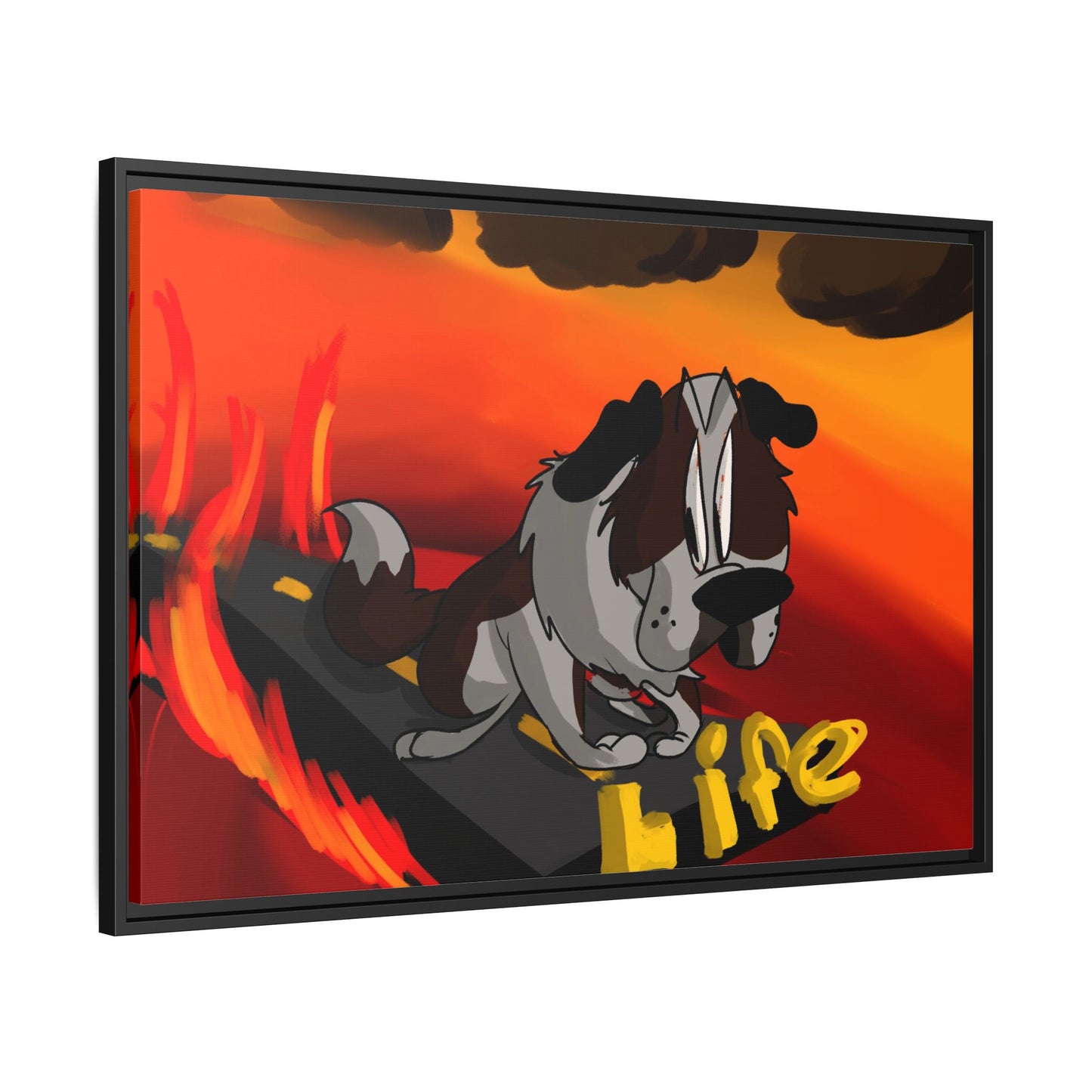 Life Matte Framed Canvas — Colorful 'Life' Pop Art Wall Decor