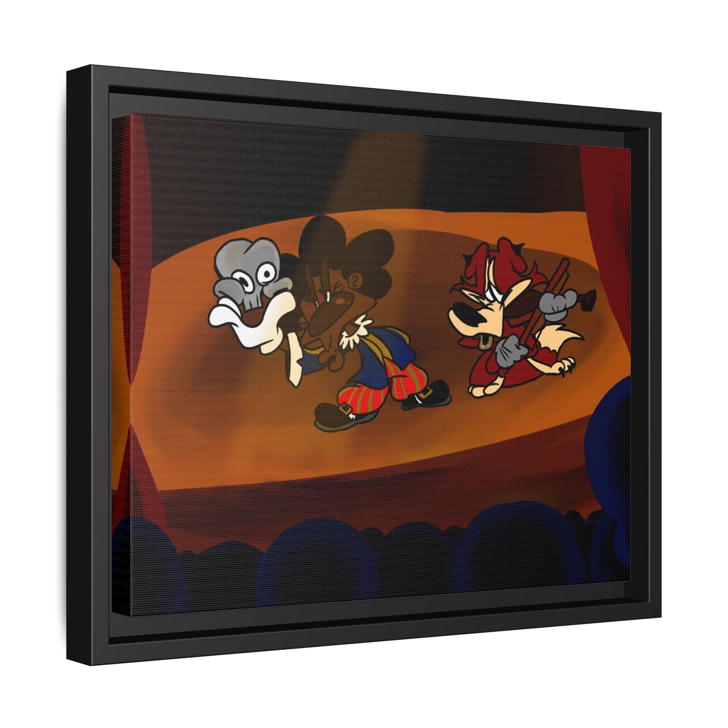 Spoken Art Matte Canvas Framed — Vintage Cartoon Stage Art Print