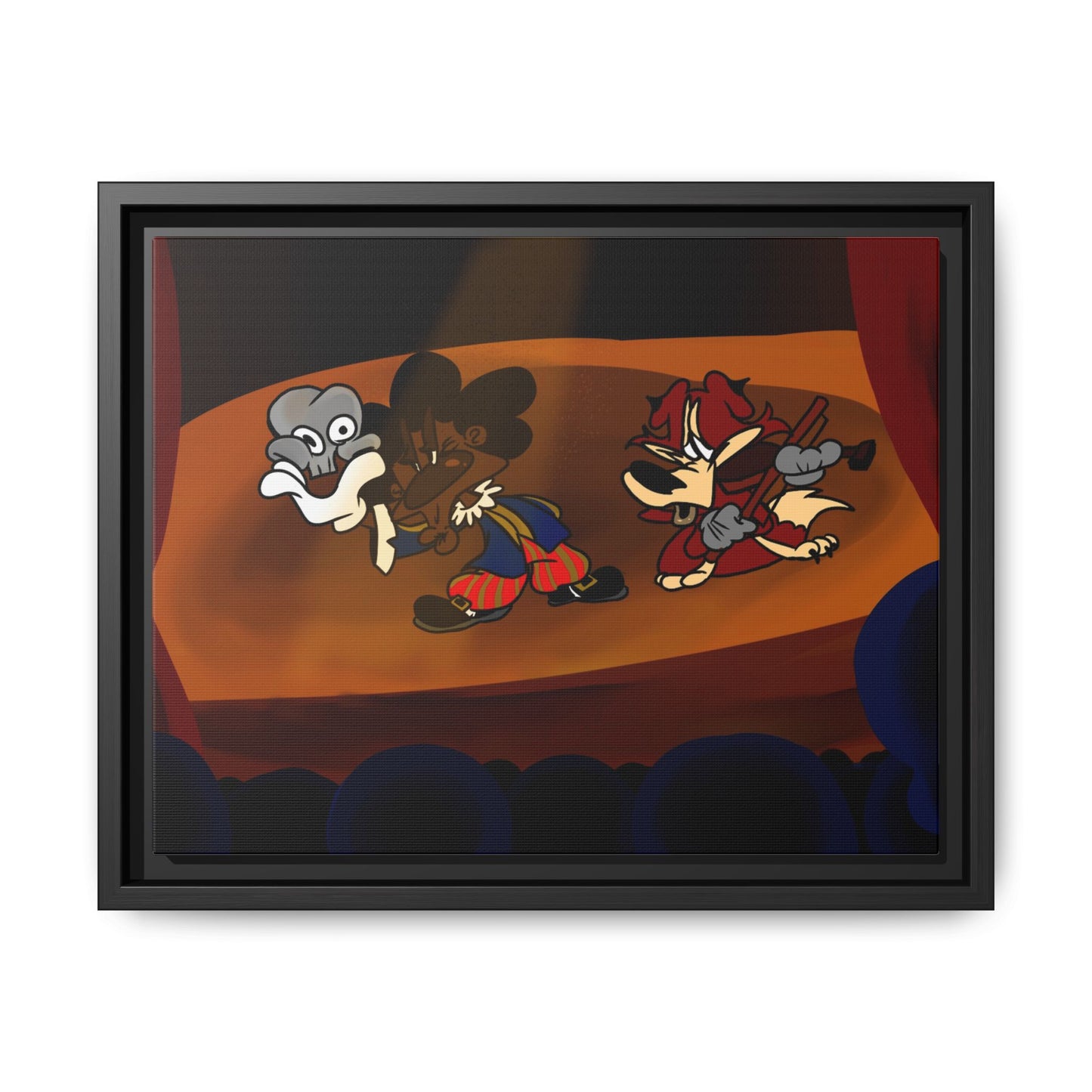 Spoken Art Matte Canvas Framed — Vintage Cartoon Stage Art Print