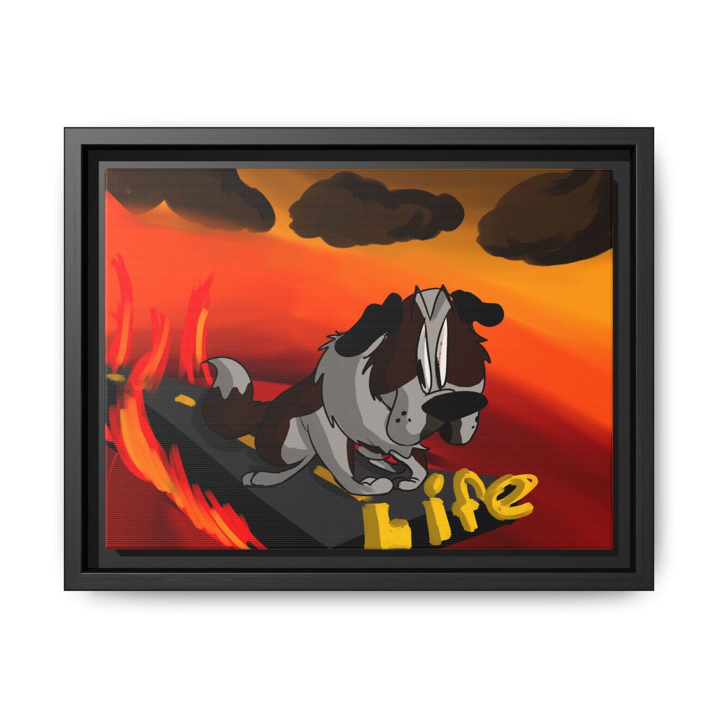 Life Matte Framed Canvas — Colorful 'Life' Pop Art Wall Decor