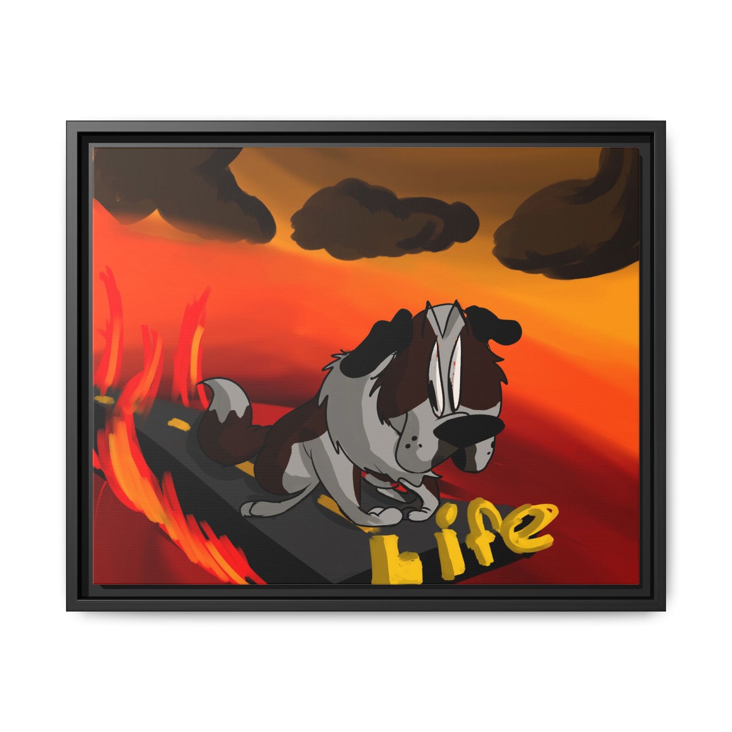 Life Matte Framed Canvas — Colorful 'Life' Pop Art Wall Decor