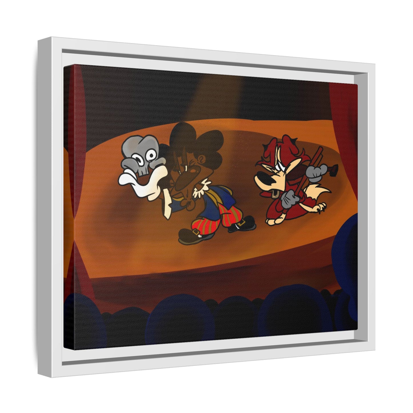 Spoken Art Matte Canvas Framed — Vintage Cartoon Stage Art Print