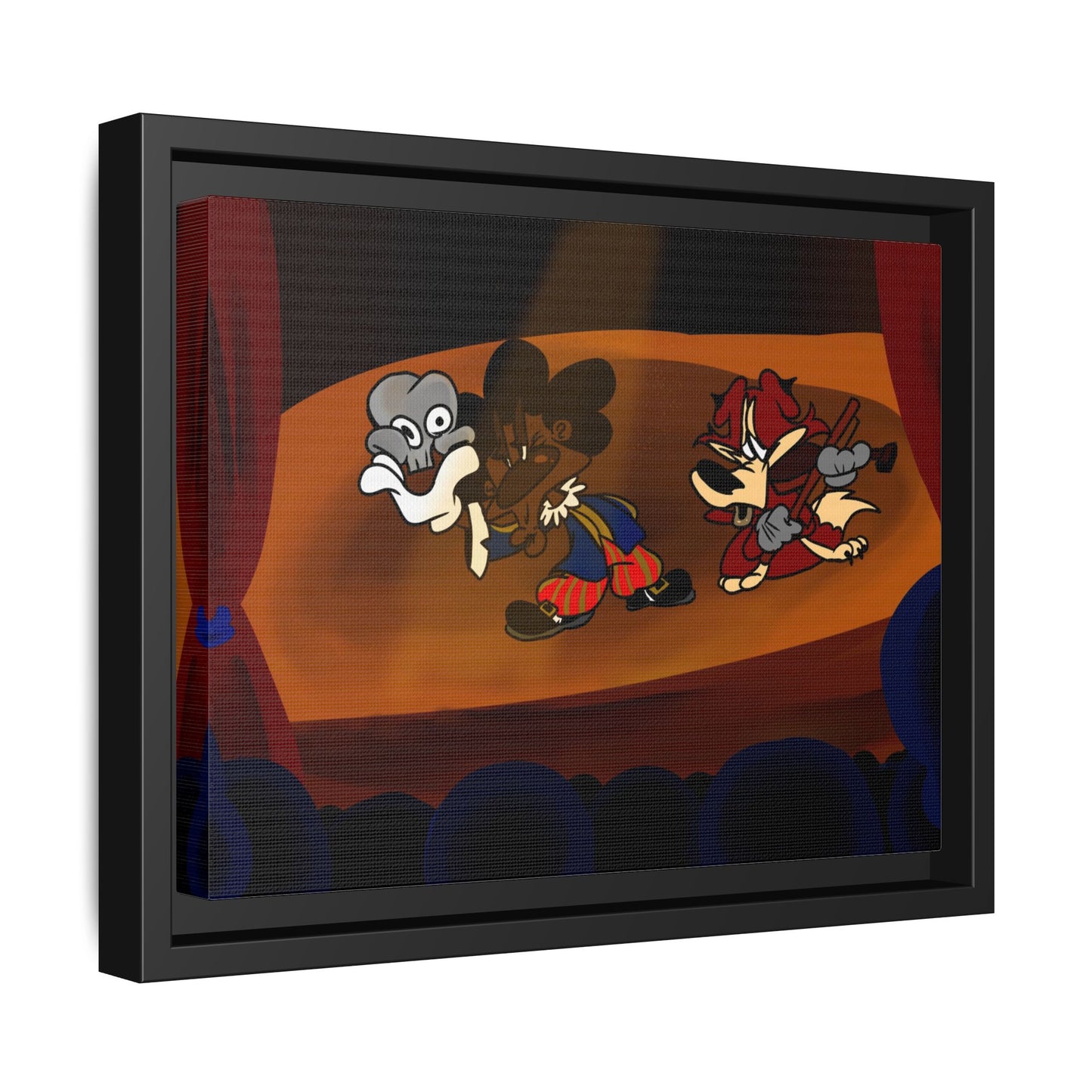 Spoken Art Matte Canvas Framed — Vintage Cartoon Stage Art Print