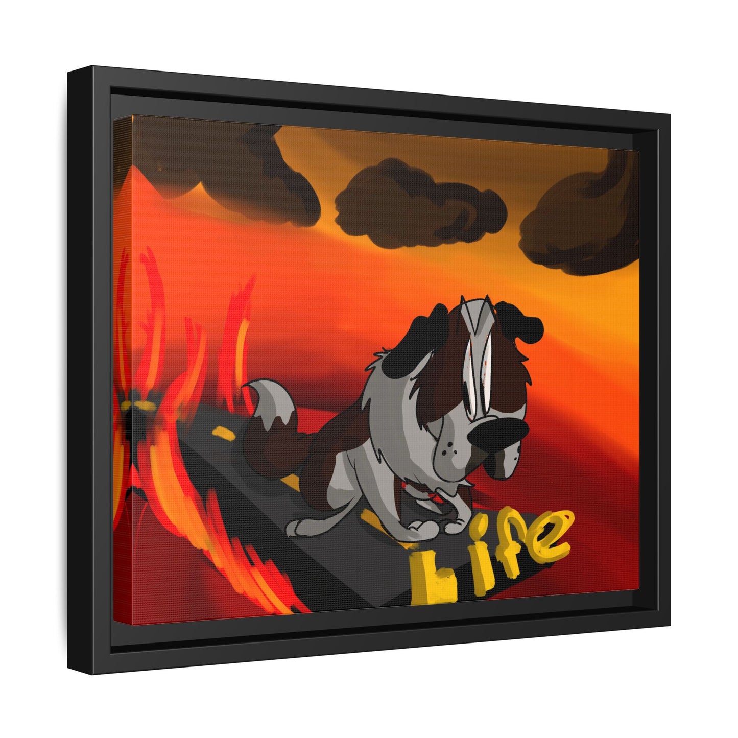 Life Matte Framed Canvas — Colorful 'Life' Pop Art Wall Decor