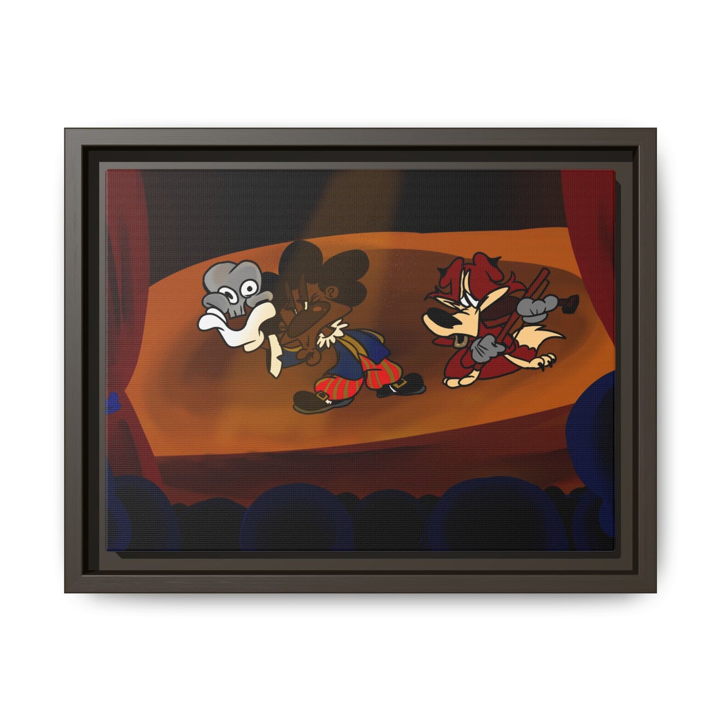 Spoken Art Matte Canvas Framed — Vintage Cartoon Stage Art Print