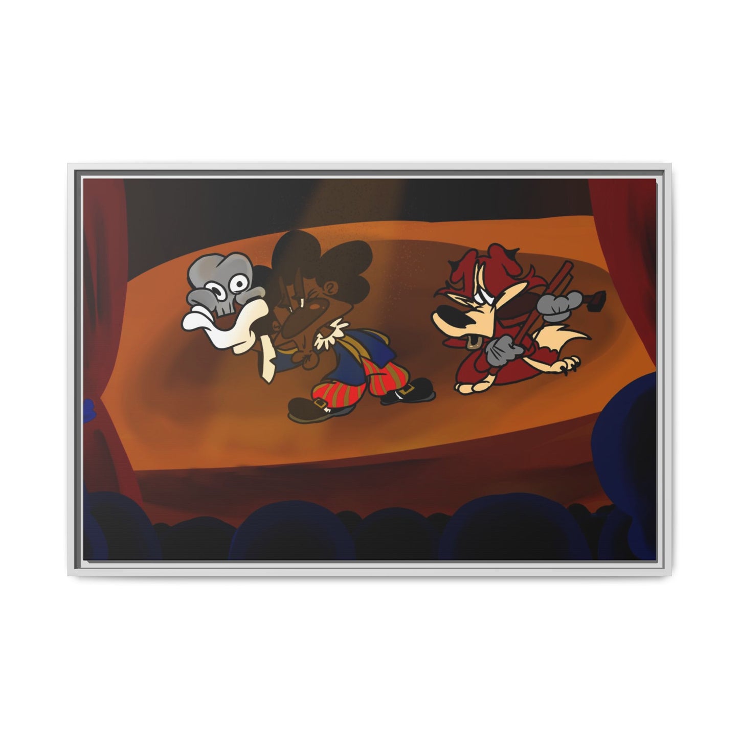 Spoken Art Matte Canvas Framed — Vintage Cartoon Stage Art Print