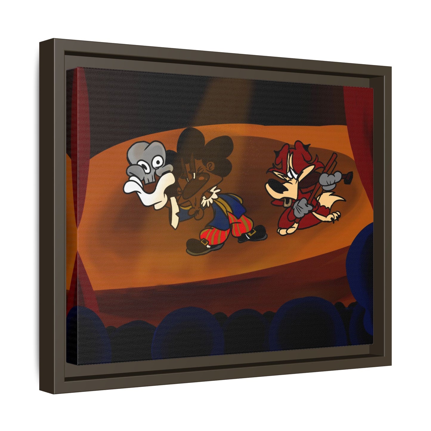 Spoken Art Matte Canvas Framed — Vintage Cartoon Stage Art Print