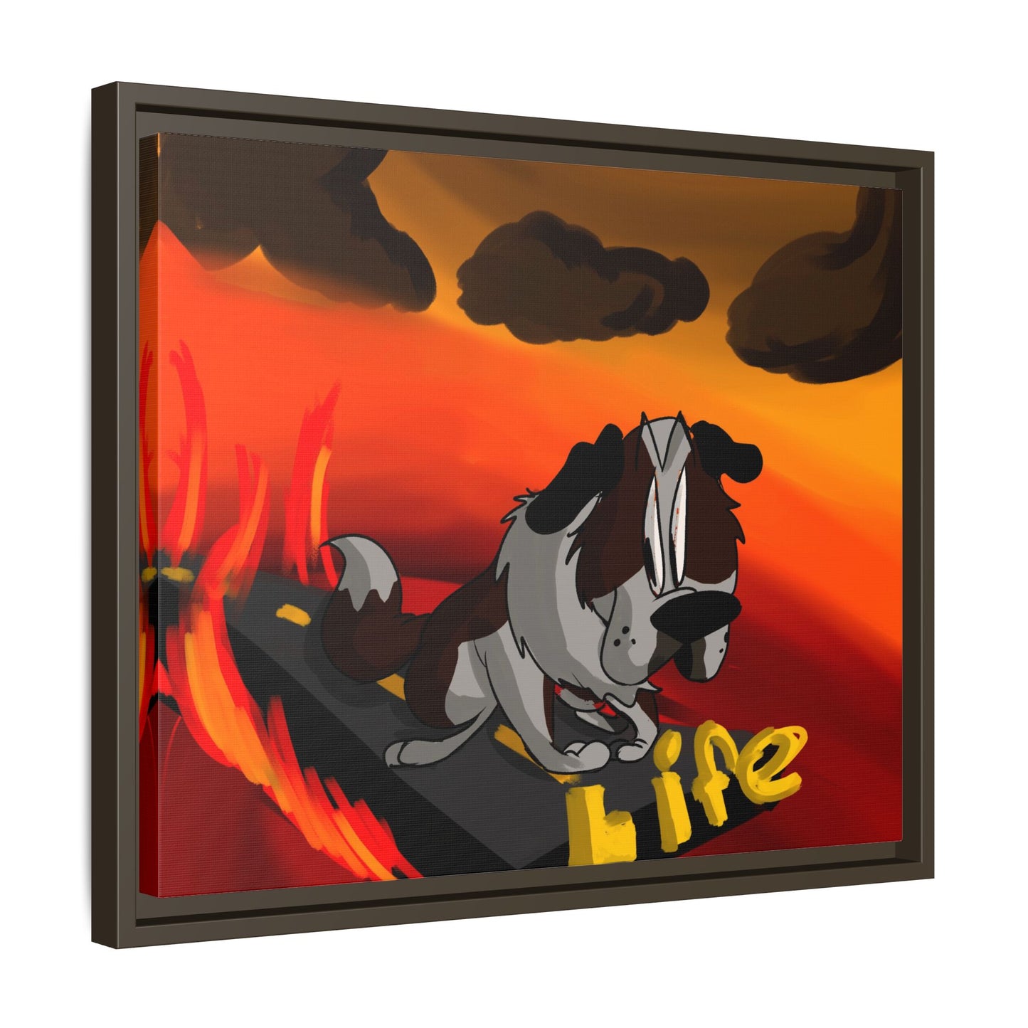 Life Matte Framed Canvas — Colorful 'Life' Pop Art Wall Decor