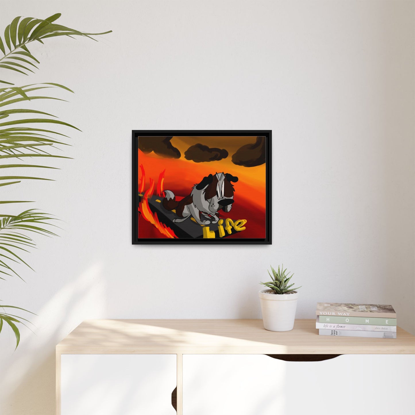 Life Matte Framed Canvas — Colorful 'Life' Pop Art Wall Decor