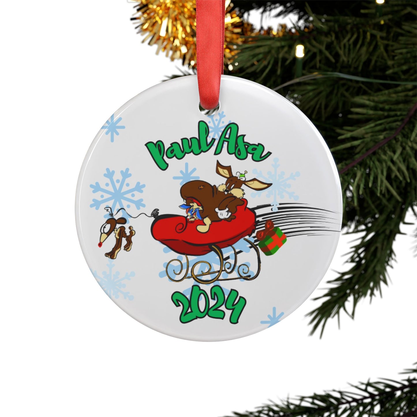 Alex & Bun Christmas Delivery Personalized Ornament