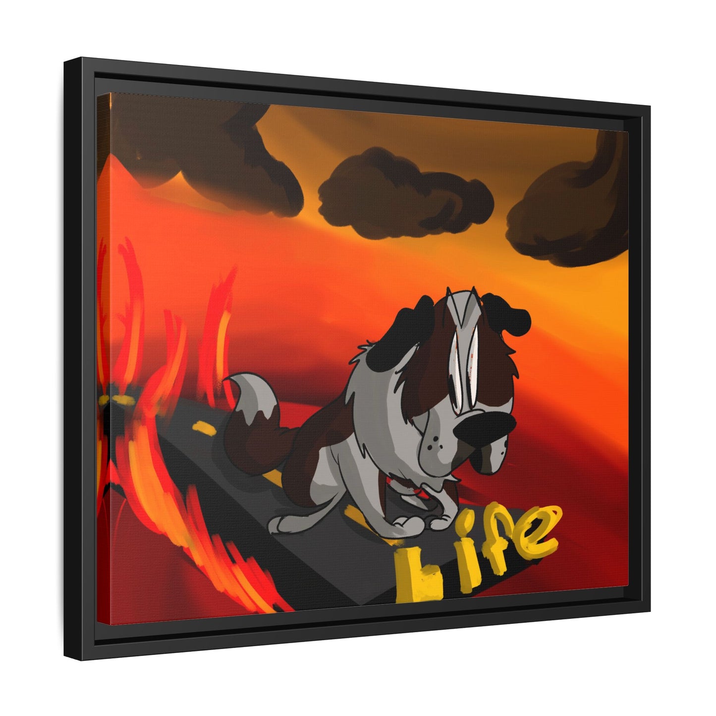 Life Matte Framed Canvas — Colorful 'Life' Pop Art Wall Decor