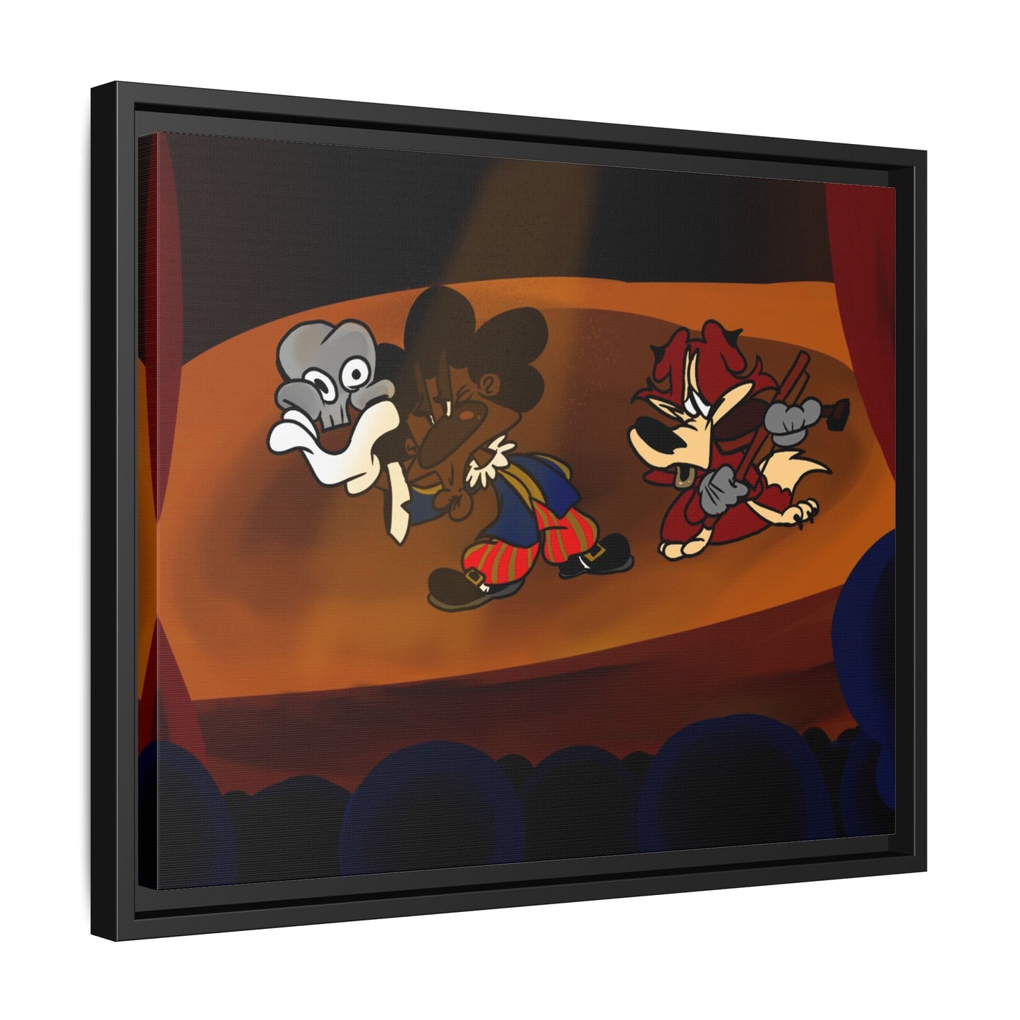 Spoken Art Matte Canvas Framed — Vintage Cartoon Stage Art Print