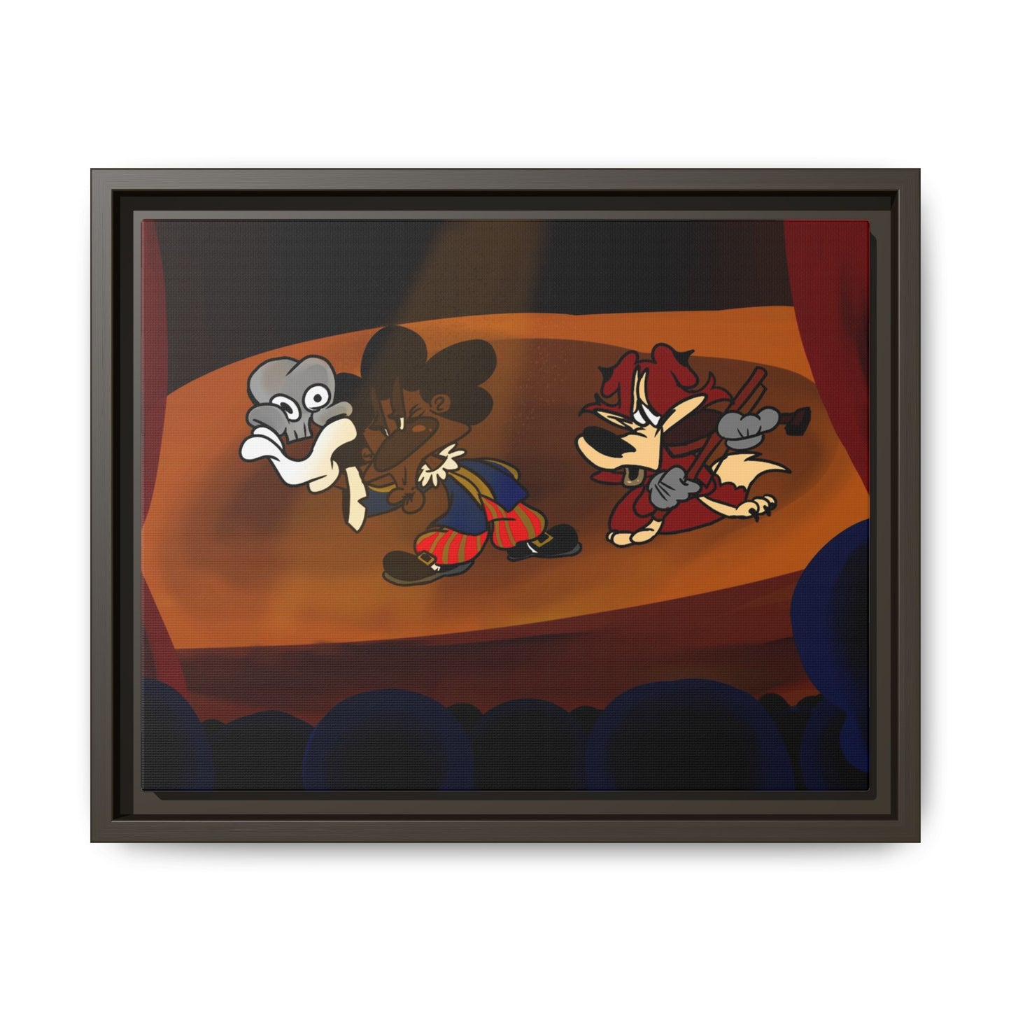 Spoken Art Matte Canvas Framed — Vintage Cartoon Stage Art Print