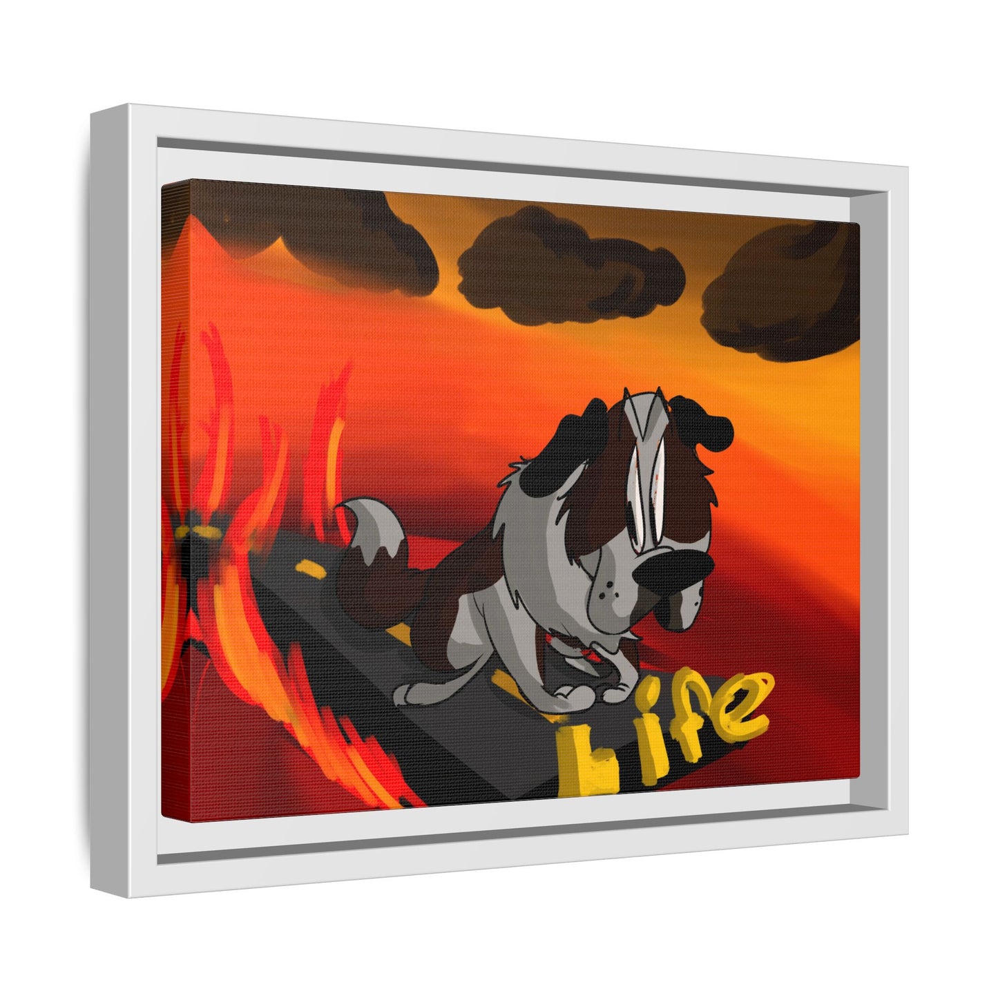 Life Matte Framed Canvas — Colorful 'Life' Pop Art Wall Decor
