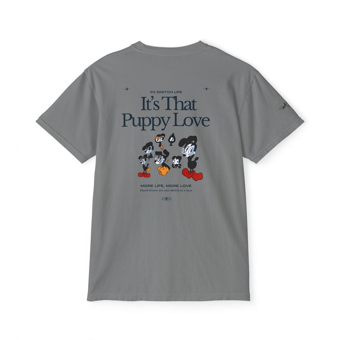 "It's that Puppy Love" Pocket /Signature Unisex Garment-Dyed Pocket T-Shirt