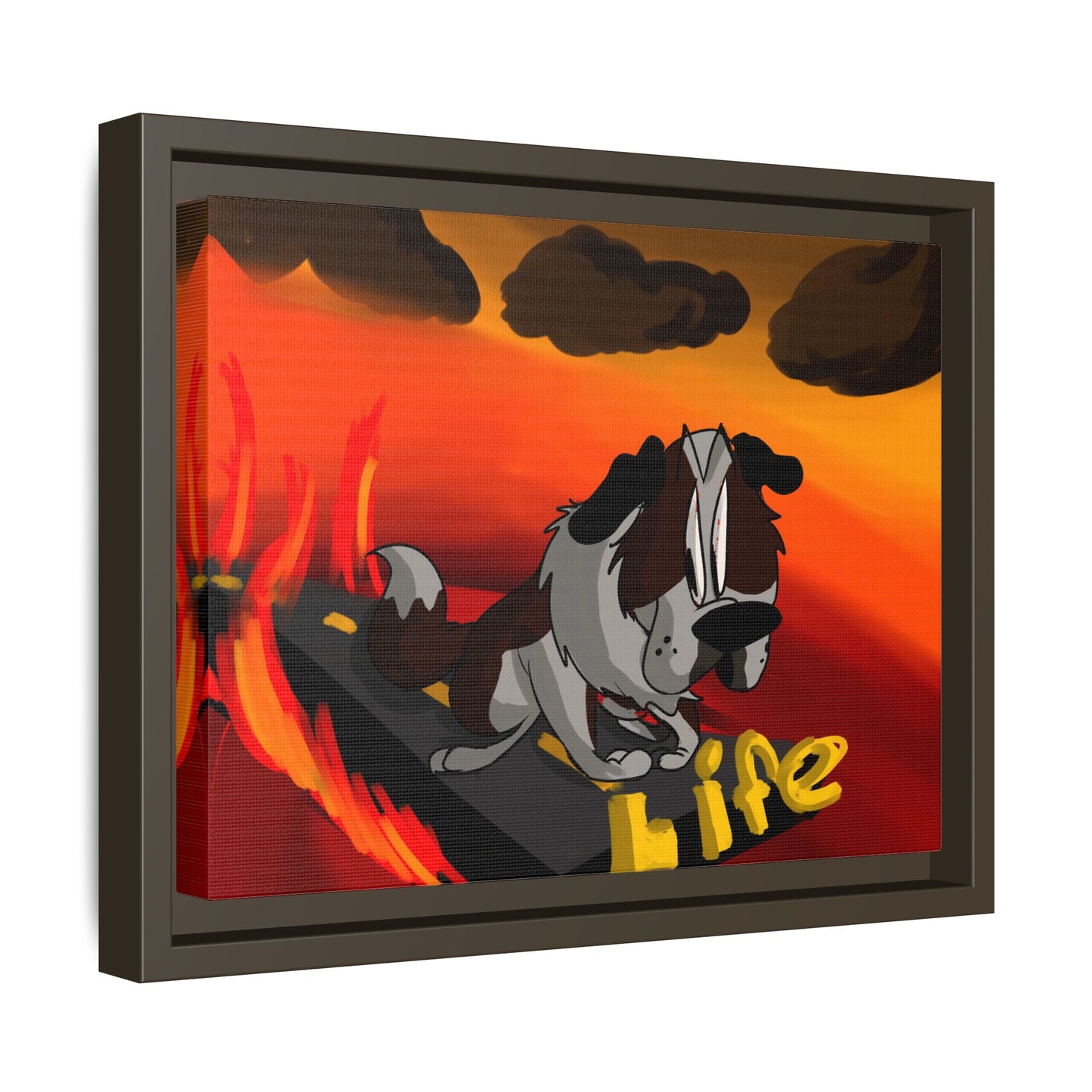 Life Matte Framed Canvas — Colorful 'Life' Pop Art Wall Decor
