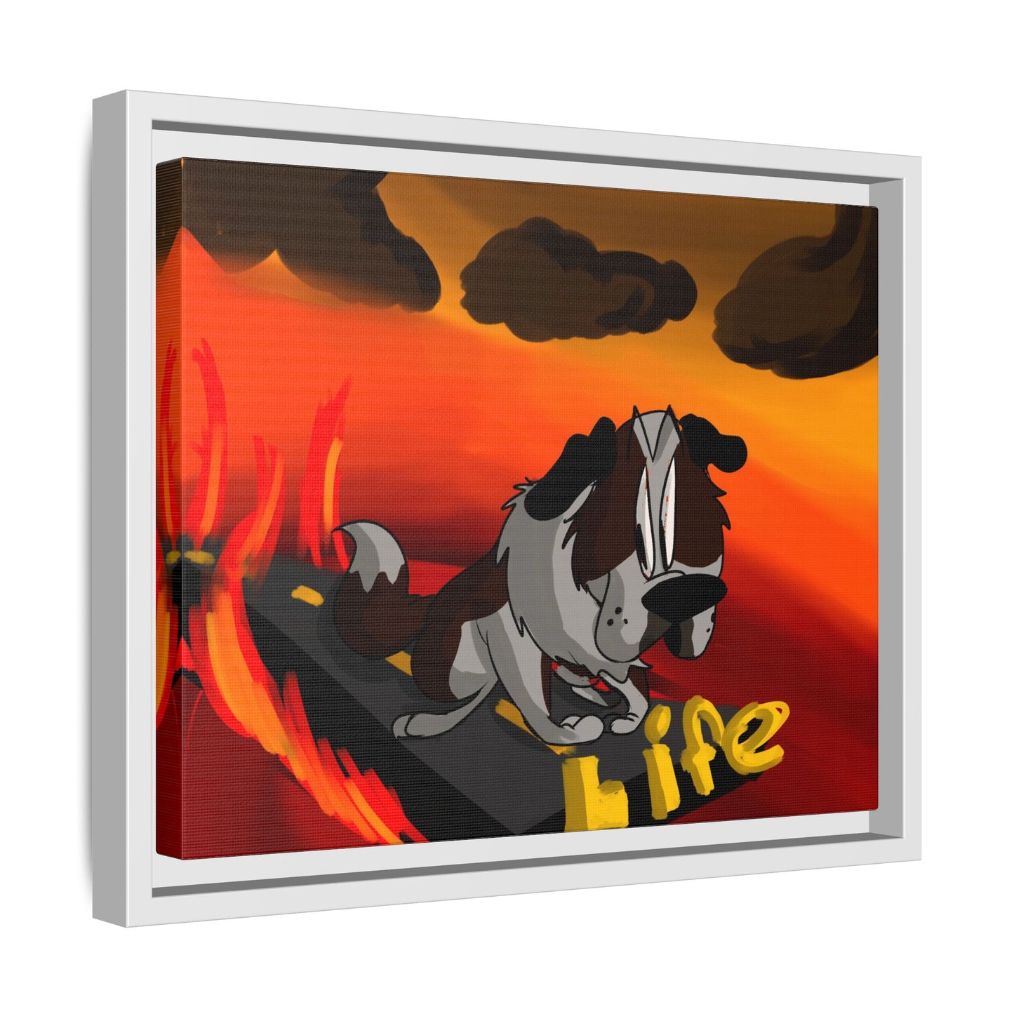 Life Matte Framed Canvas — Colorful 'Life' Pop Art Wall Decor