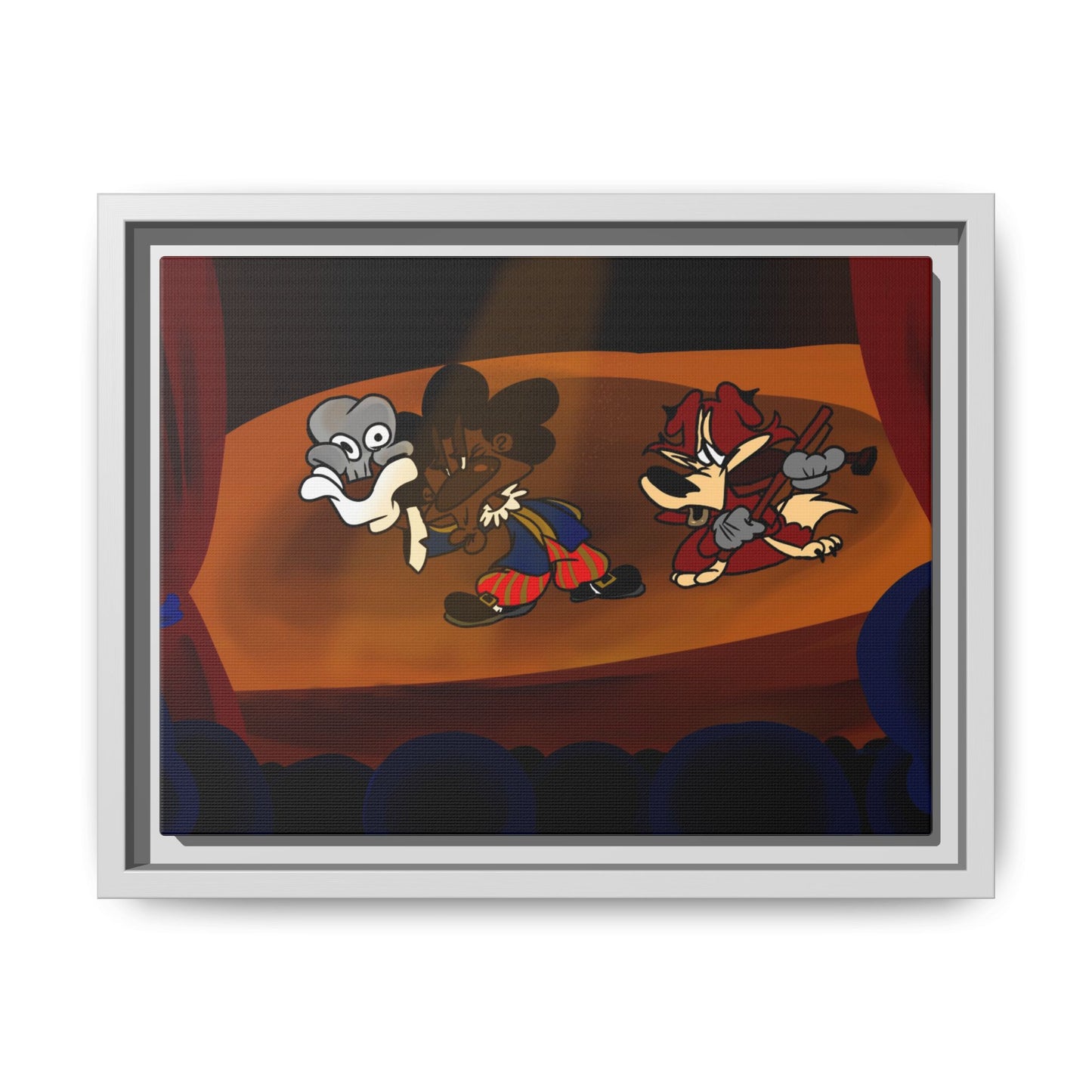 Spoken Art Matte Canvas Framed — Vintage Cartoon Stage Art Print