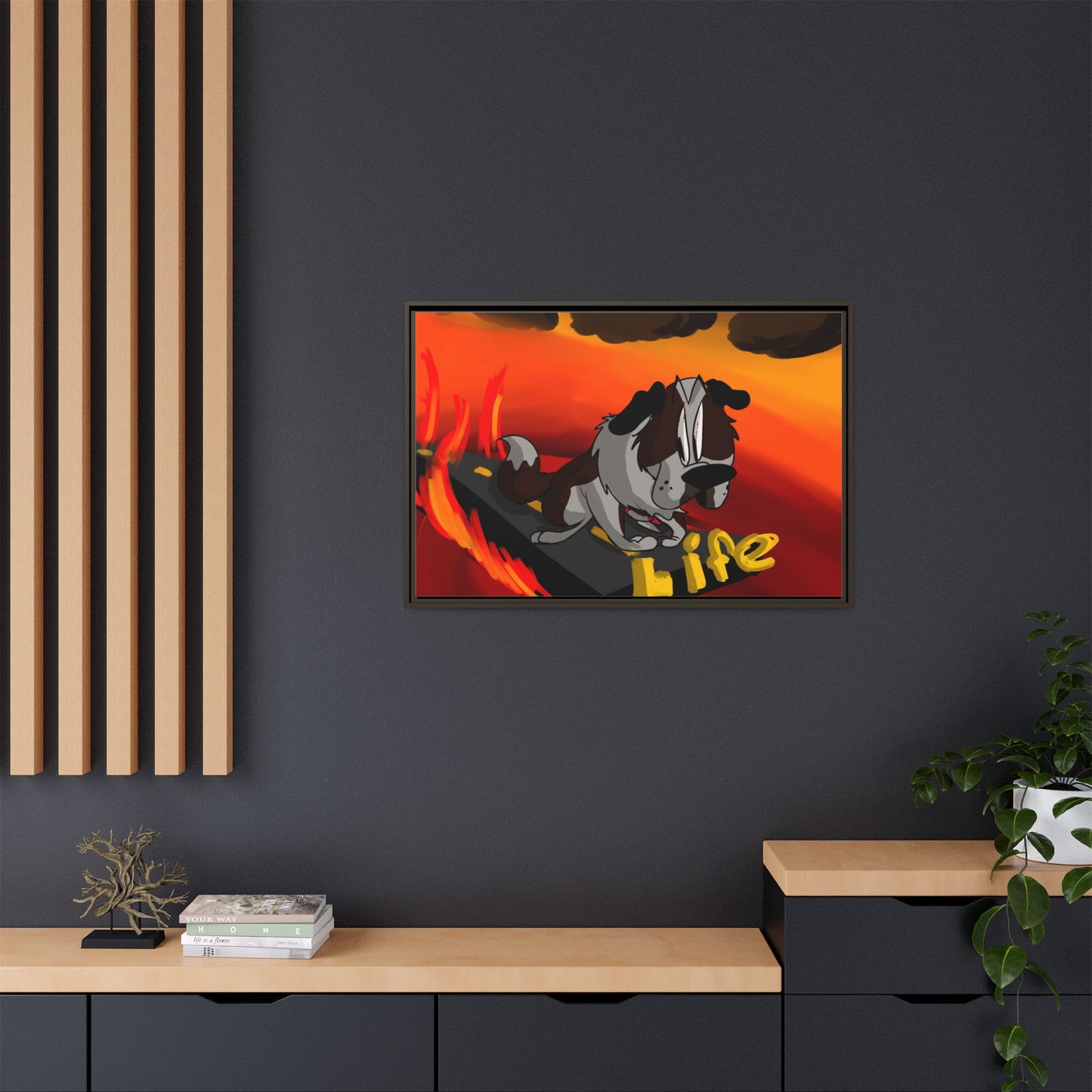Life Matte Framed Canvas — Colorful 'Life' Pop Art Wall Decor
