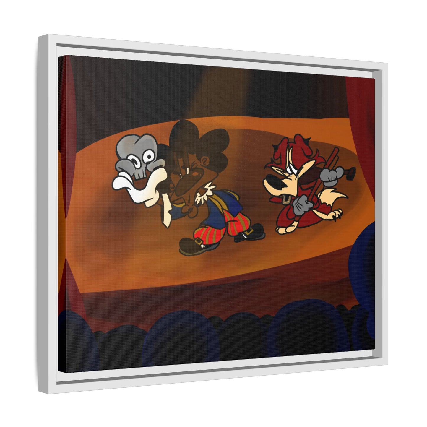 Spoken Art Matte Canvas Framed — Vintage Cartoon Stage Art Print