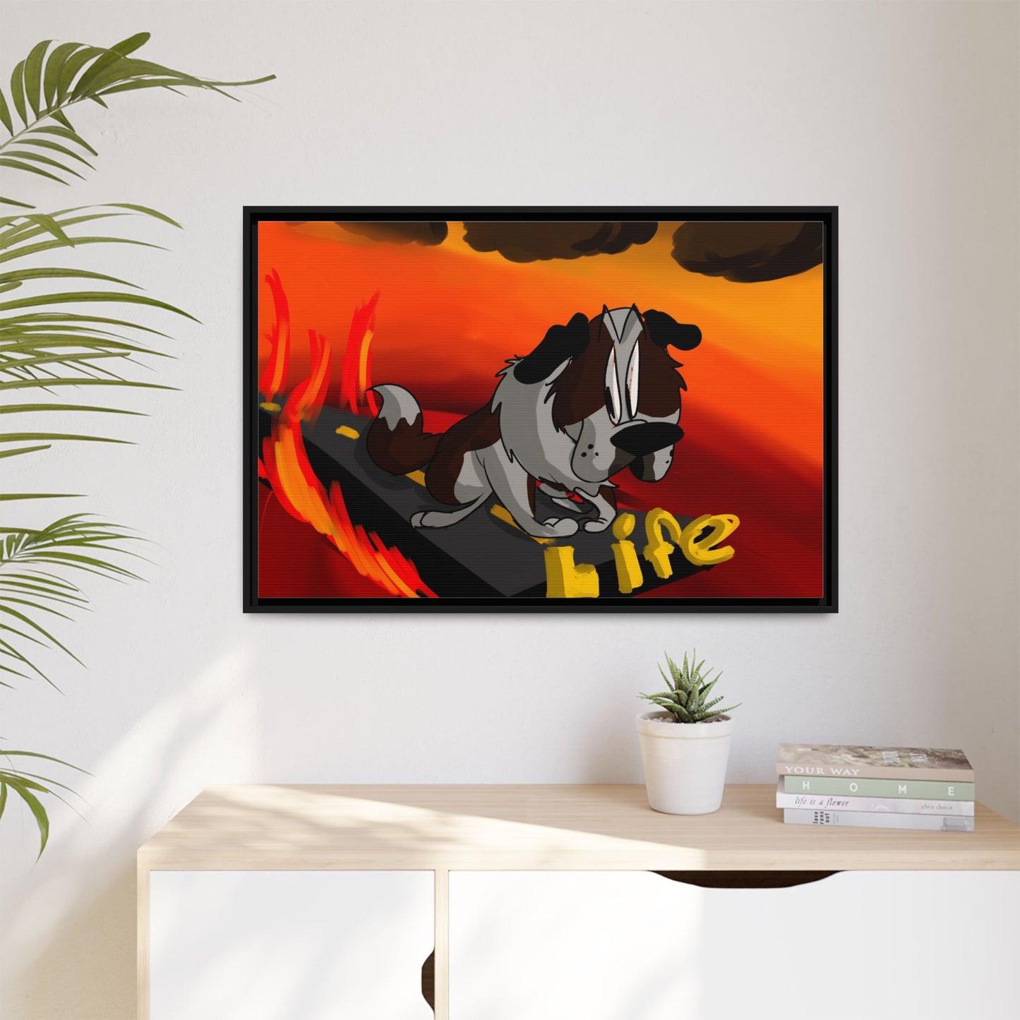 Life Matte Framed Canvas — Colorful 'Life' Pop Art Wall Decor