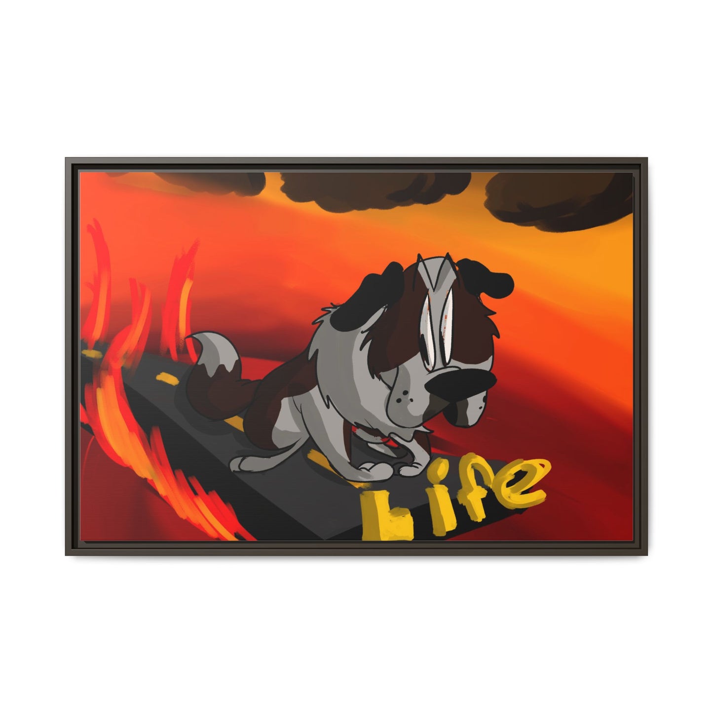 Life Matte Framed Canvas — Colorful 'Life' Pop Art Wall Decor