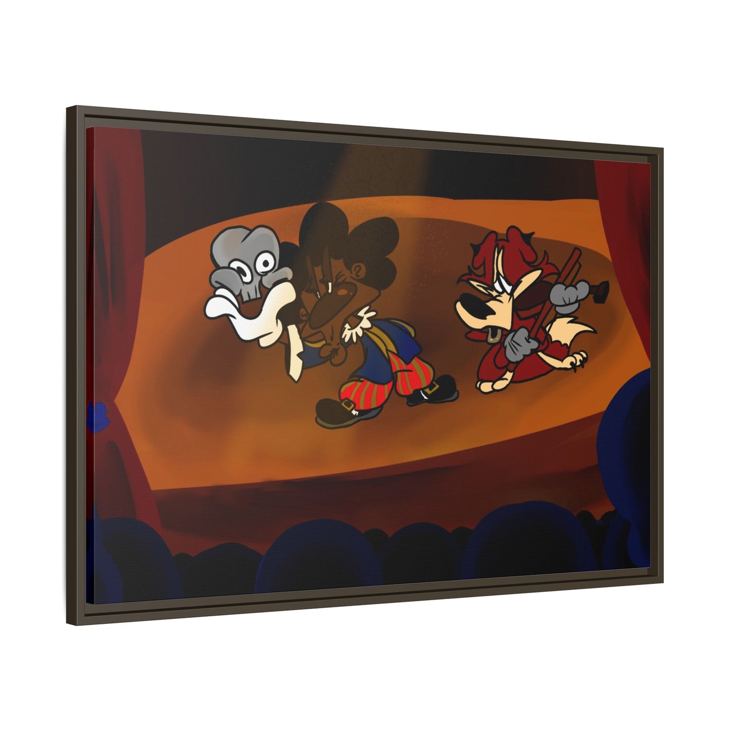 Spoken Art Matte Canvas Framed — Vintage Cartoon Stage Art Print