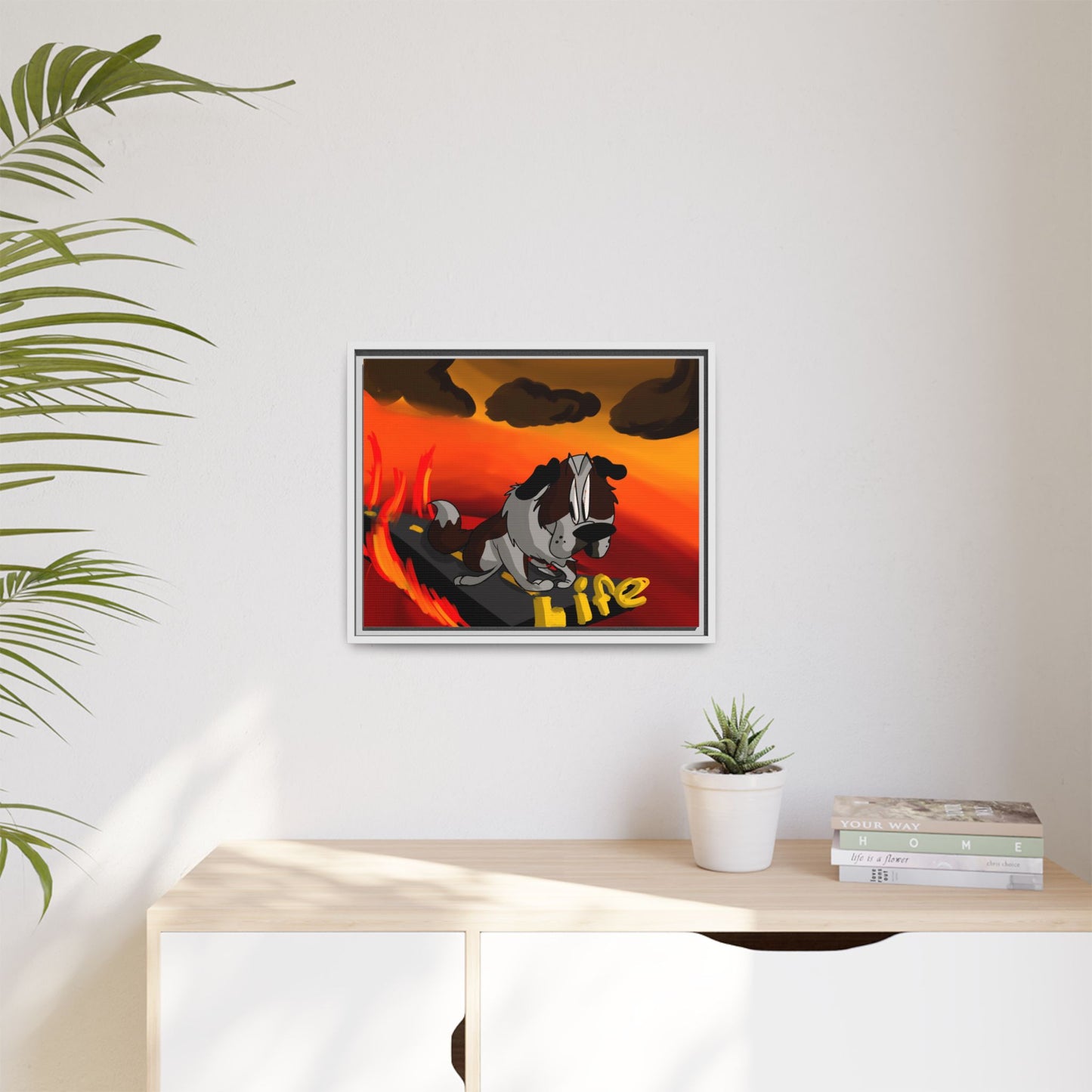 Life Matte Framed Canvas — Colorful 'Life' Pop Art Wall Decor