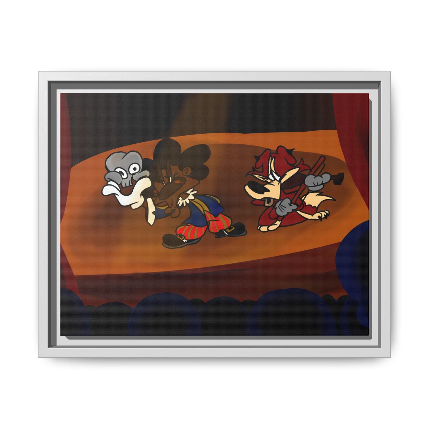 Spoken Art Matte Canvas Framed — Vintage Cartoon Stage Art Print