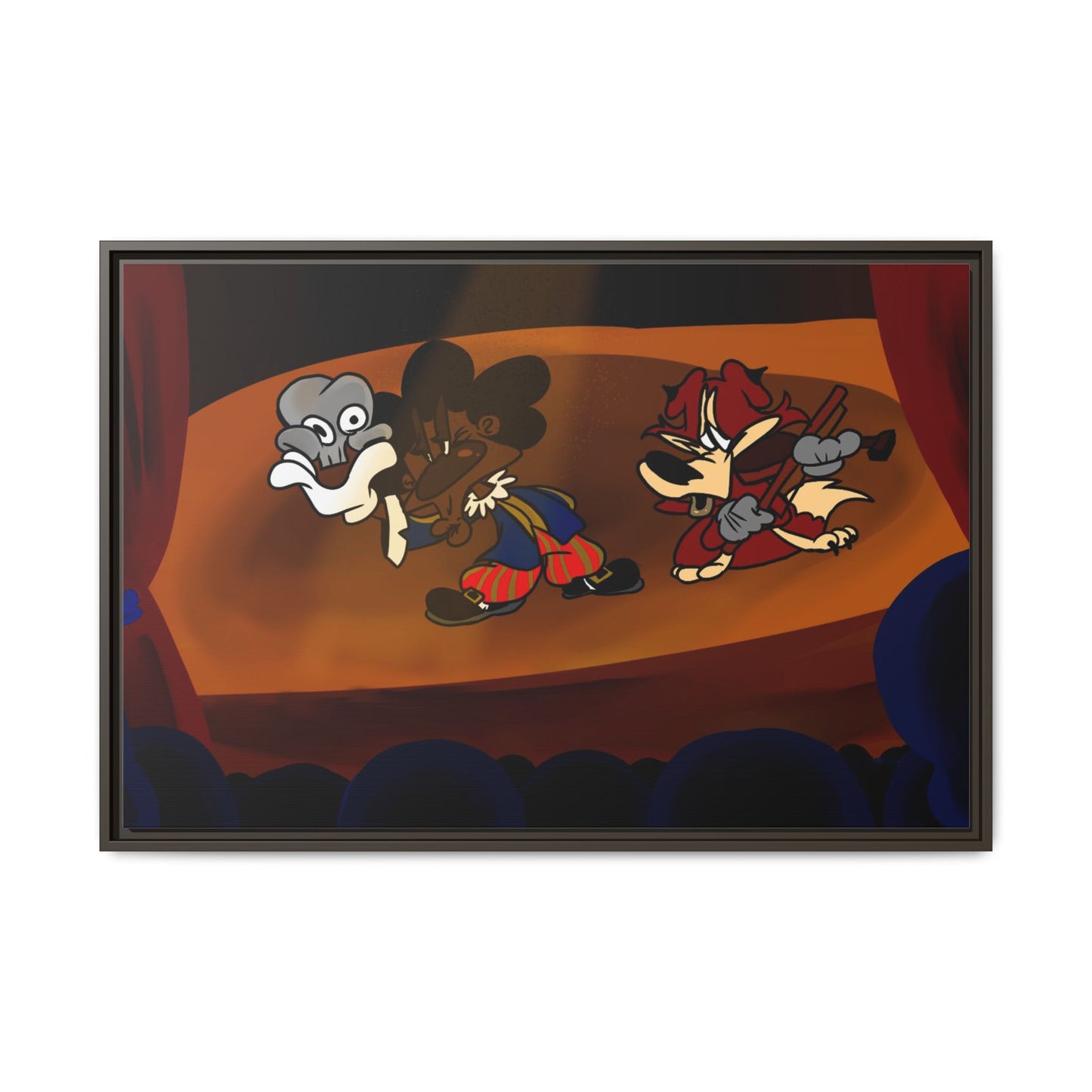 Spoken Art Matte Canvas Framed — Vintage Cartoon Stage Art Print