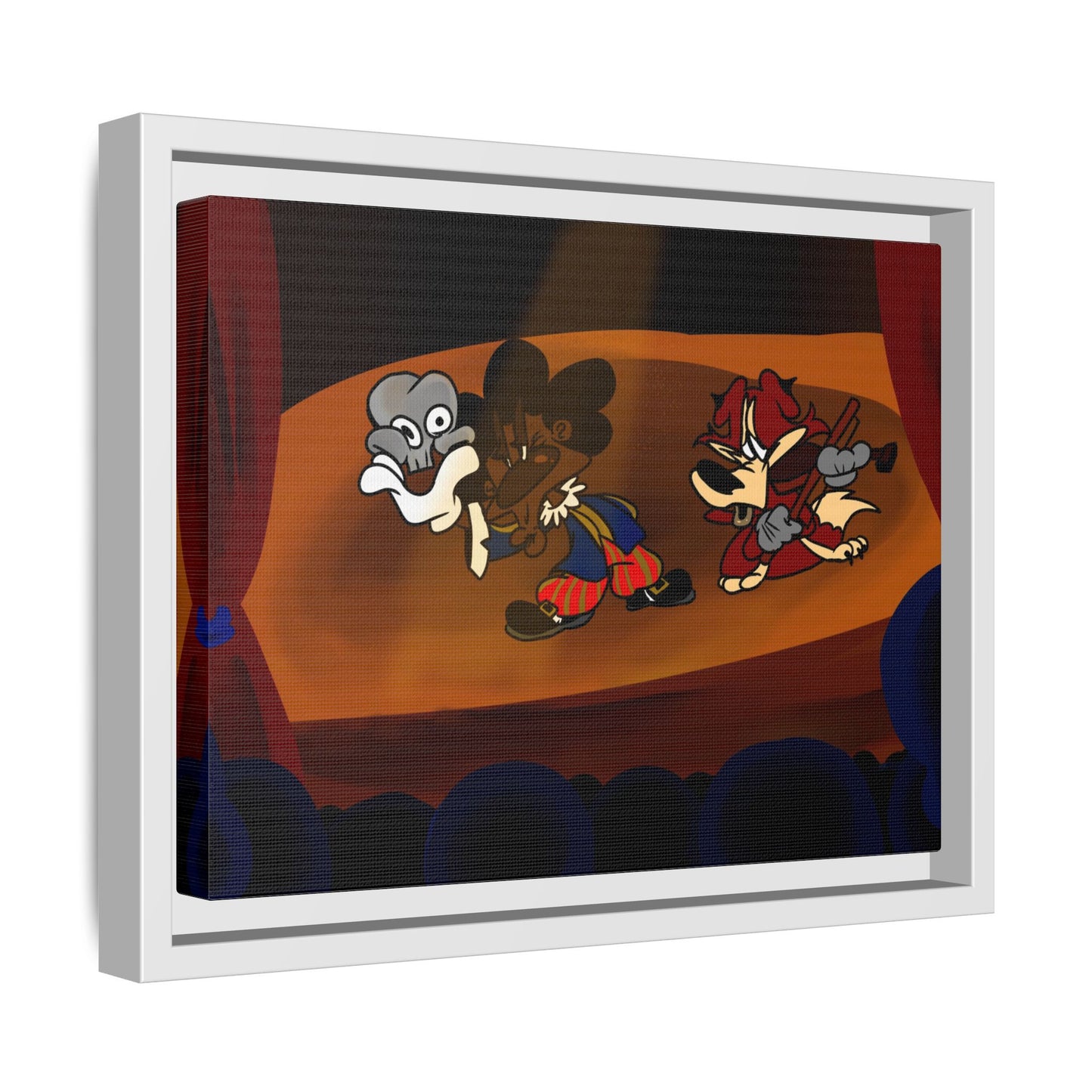 Spoken Art Matte Canvas Framed — Vintage Cartoon Stage Art Print