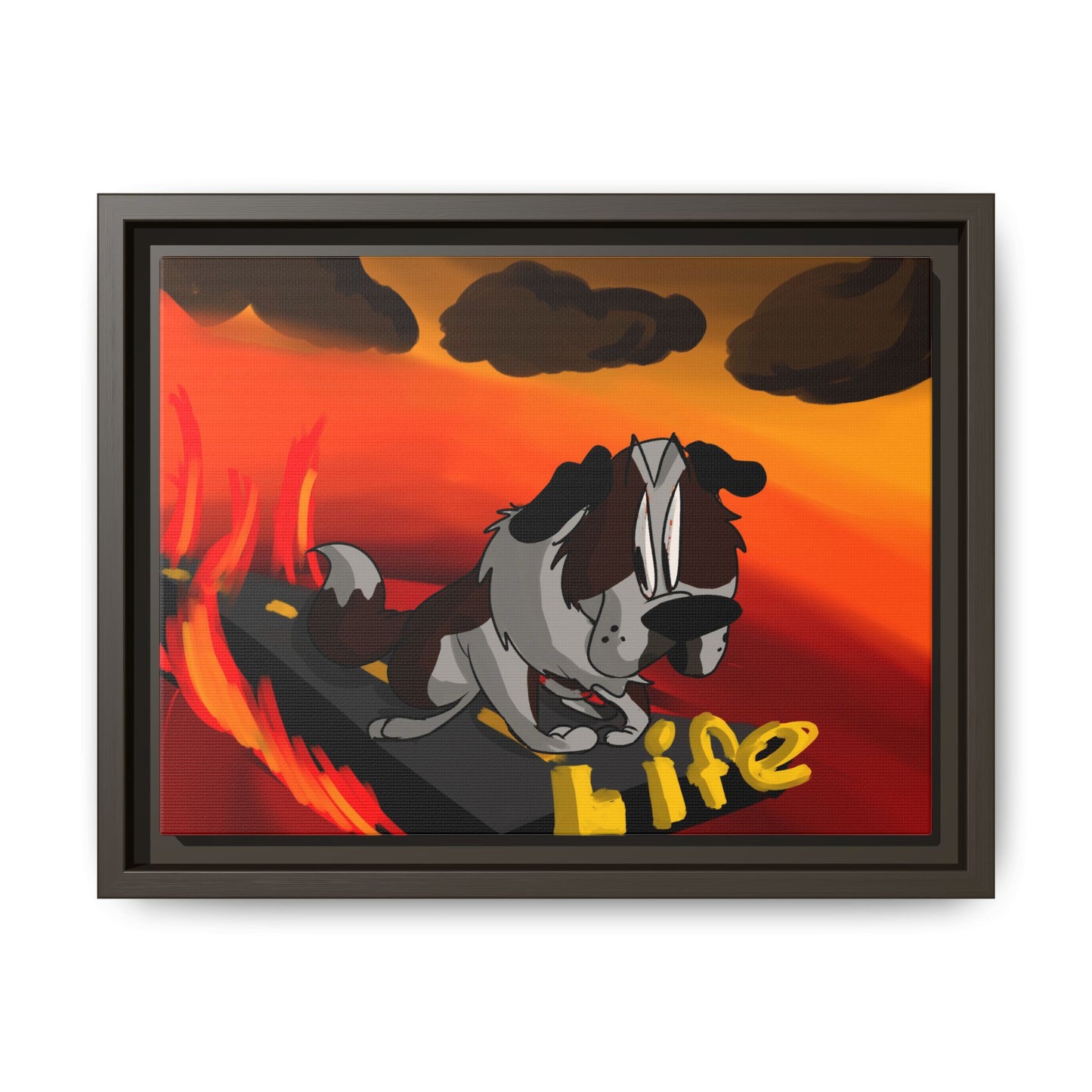 Life Matte Framed Canvas — Colorful 'Life' Pop Art Wall Decor